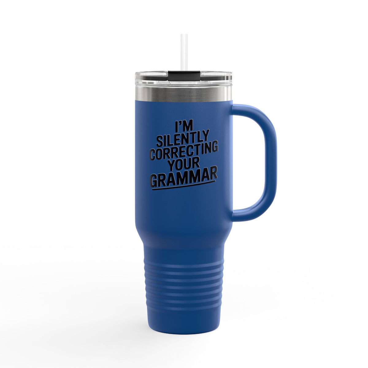 Silently Correcting Your Grammar Tumbler, Funny Grammar Police 40oz Travel Mug, Sarcastic Teacher Gift, English Nerd Cup