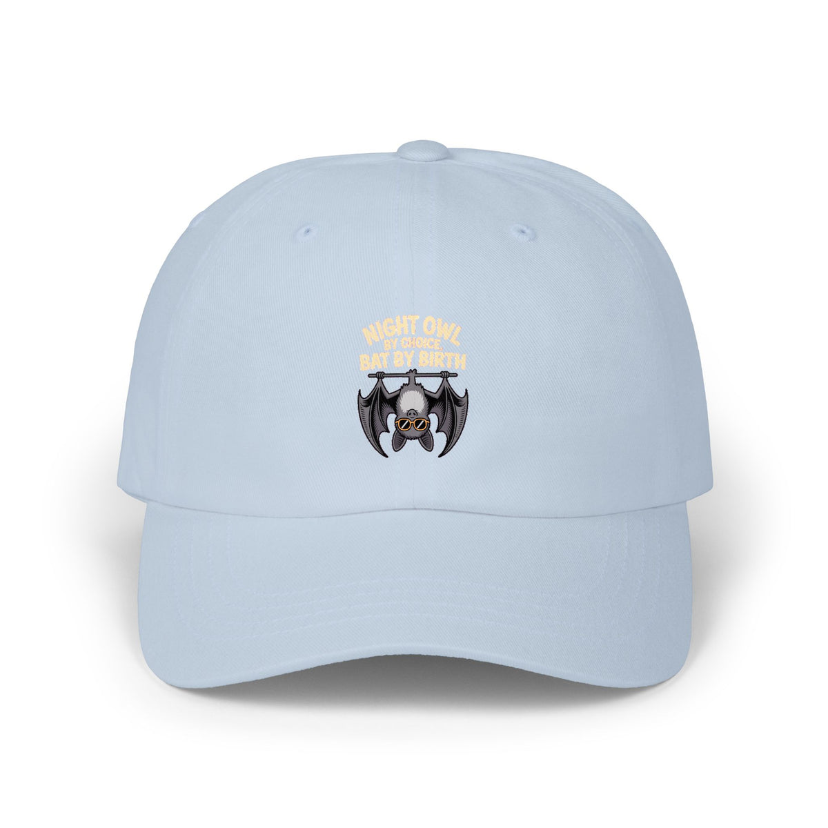 Night Owl By Choice Bat Dad Hat, Funny Bat Embroidered Cap, Cute Bat Lover Gift, Halloween Dad Cap, Sunglasses Bat Baseball Hat