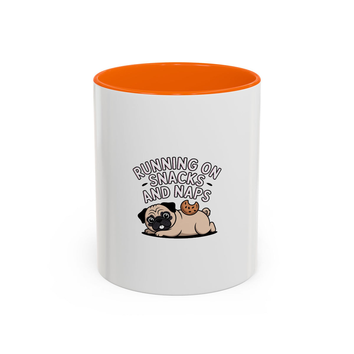 Funny Pug Mug, Running On Snacks And Naps Mug, Cute Pug Lover Gift, Lazy Dog Coffee Mug, Pug Owner Birthday Gift
