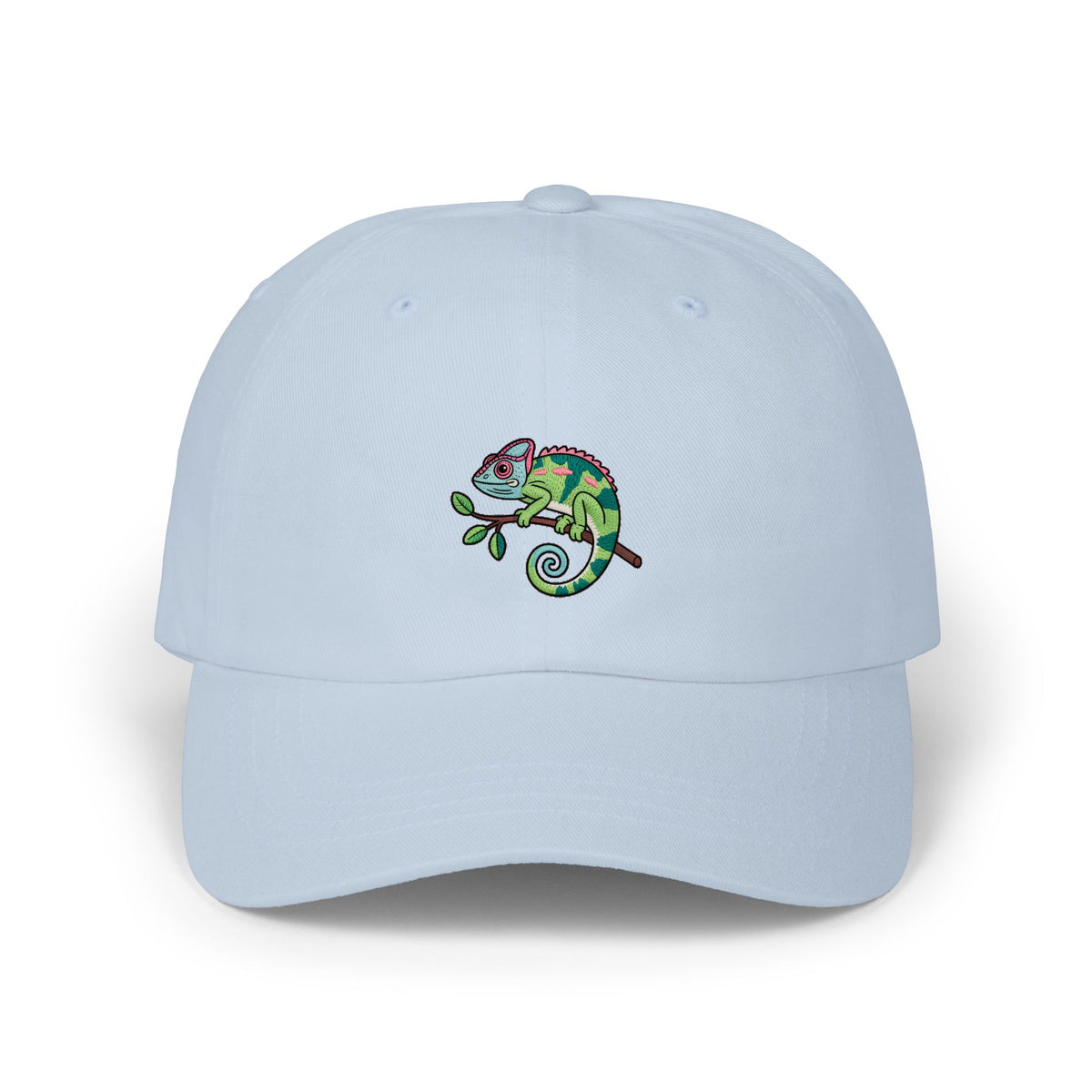 Chameleon Dad Hat, Cute Chameleon On Branch Embroidered Cap, Reptile Lover Gift, Cartoon Animal Dad Cap, Unstructured 6-Panel Hat