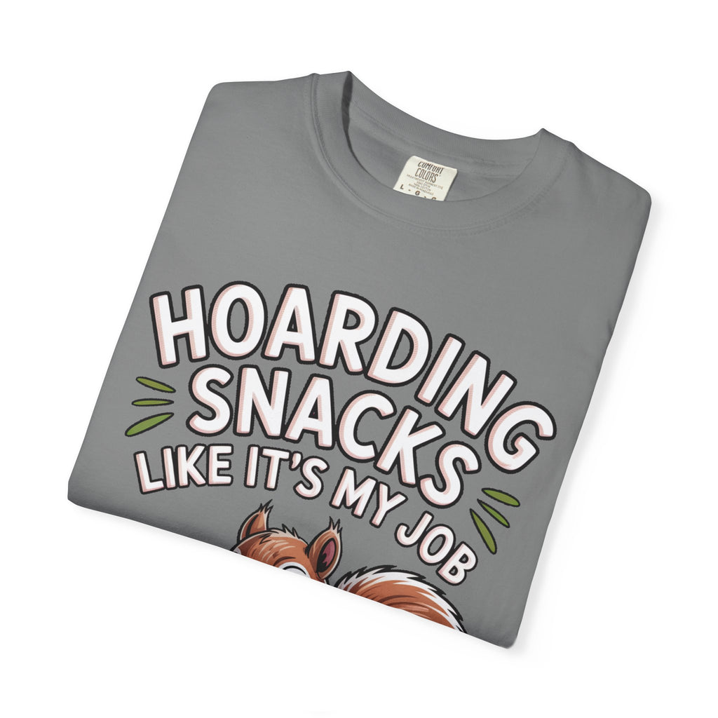 Funny Squirrel Shirt, Hoarding Snacks Like It's My Job T-Shirt, Cute Acorn Squirrel Gift, Snack Lover Tee
