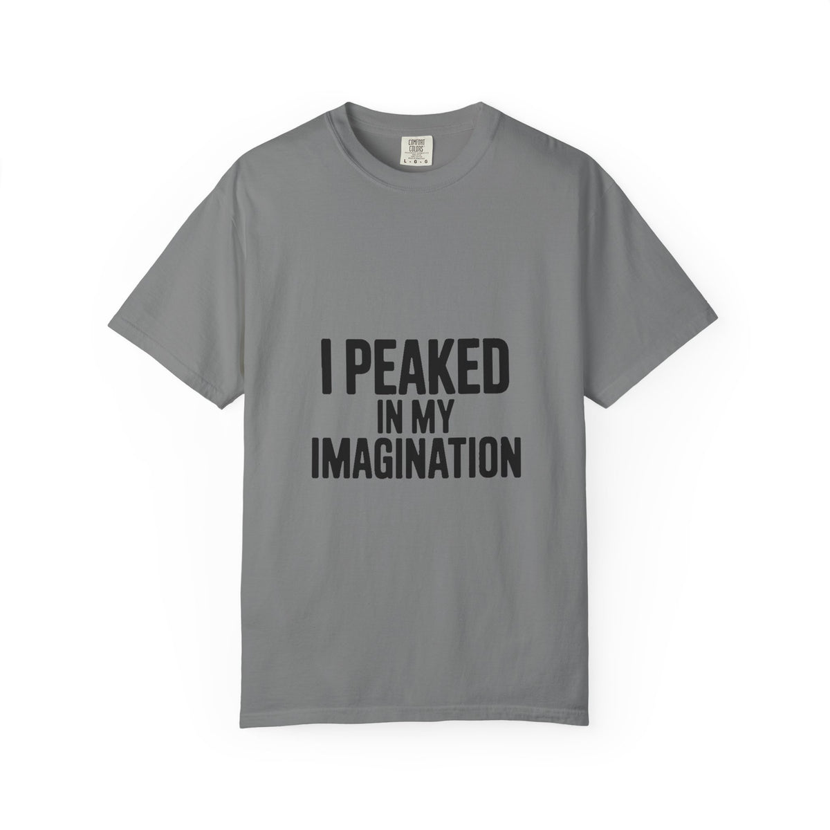 I Peaked In My Imagination Shirt, Funny Sarcastic T-Shirt, Bold Typography Tee, Daydreamer Gift, Minimalist Statement Shirt