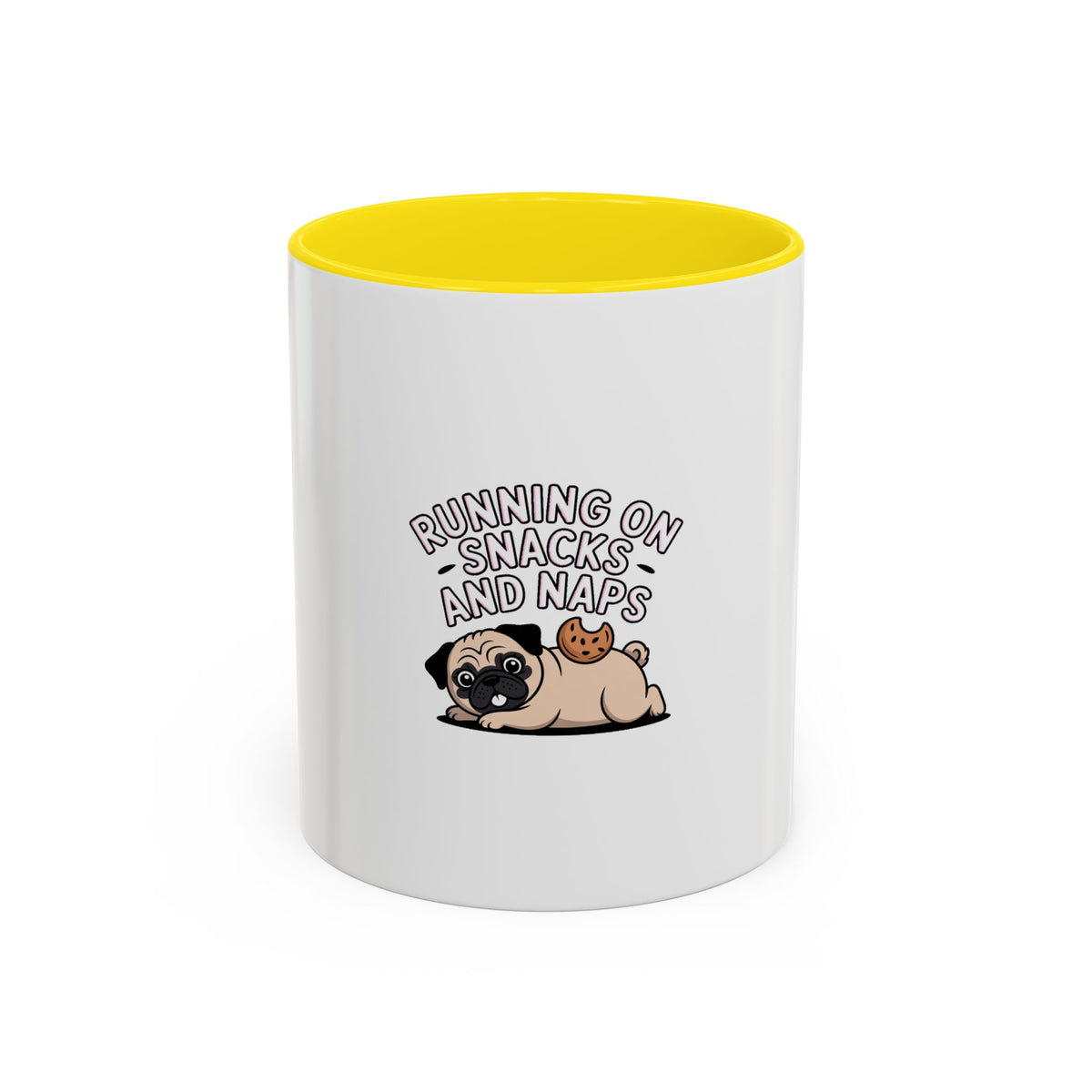 Funny Pug Mug, Running On Snacks And Naps Mug, Cute Pug Lover Gift, Lazy Dog Coffee Mug, Pug Owner Birthday Gift