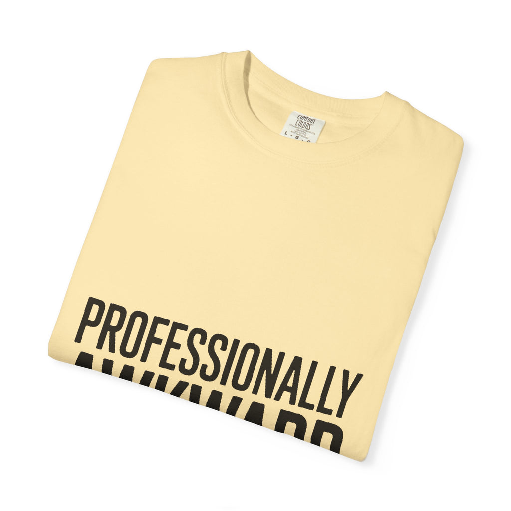 Professionally Awkward Shirt, Funny Sarcastic T-Shirt, Bold Typography Tee, Office Humor Gift, Introvert Coworker Shirt