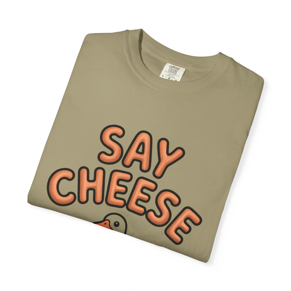 Say Cheese Goose Shirt, Funny Camera Goose T-Shirt, Cute Cartoon Goose Lover Gift, Photography Shirt for Photographer