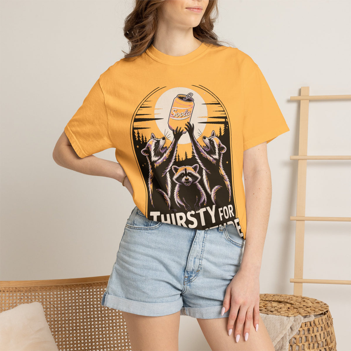 Thirsty For Adventure Raccoons Shirt, Funny Vintage Raccoon T-Shirt, Retro Soda Poster Tee, Camping Gift
