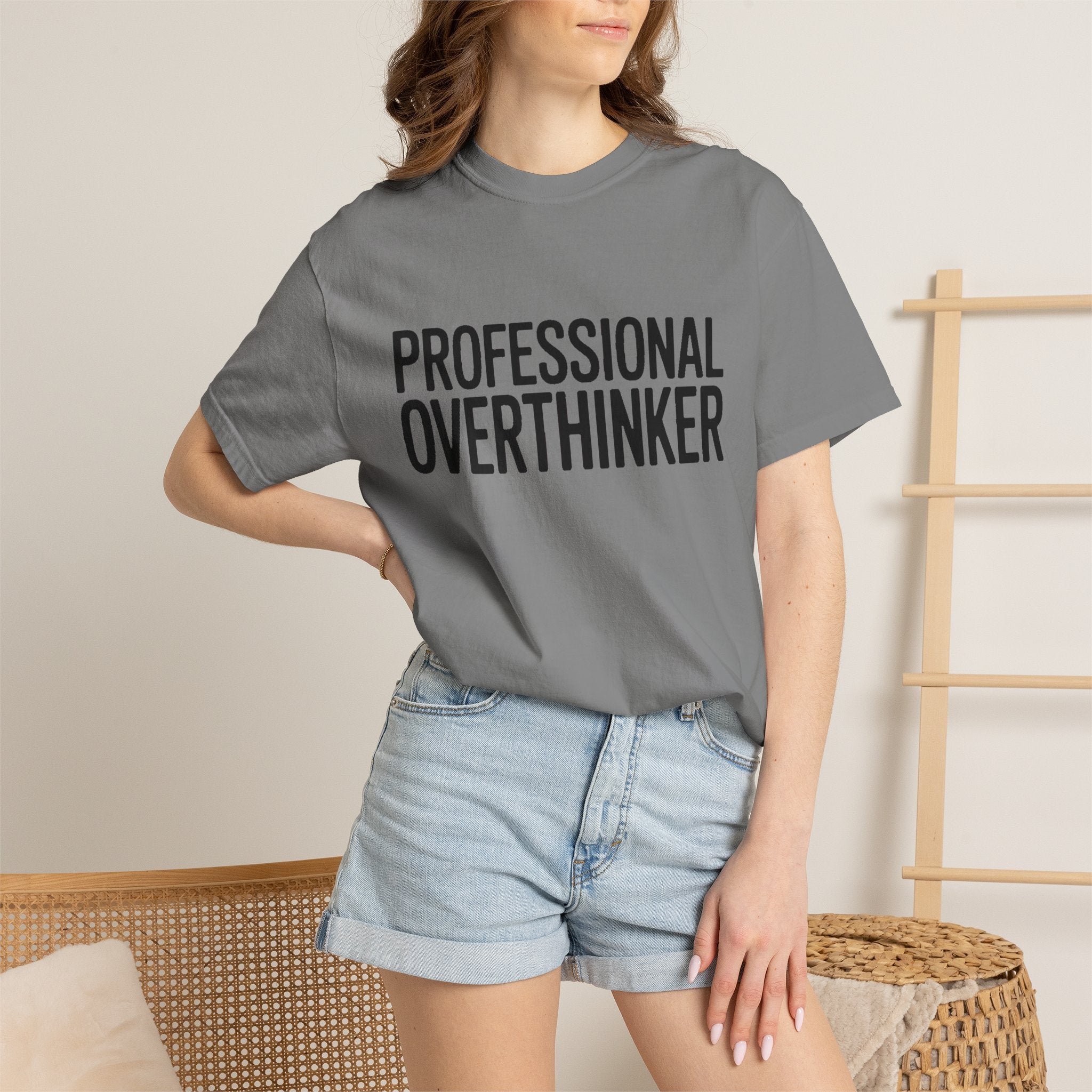 Professional Overthinker Shirt, Funny Sarcastic T-Shirt, Bold Typography Tee, Anxiety Humor Shirt, Gift for Overthinkers