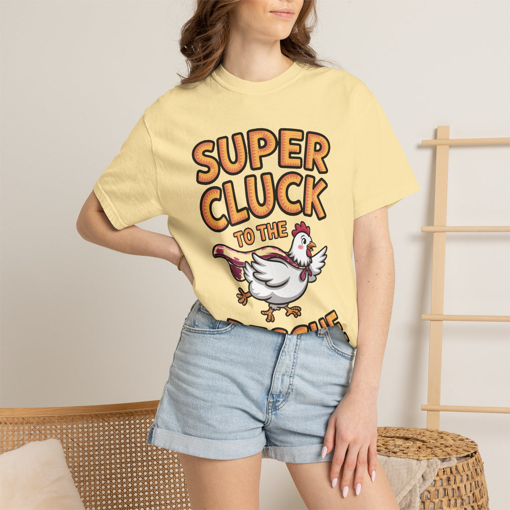 Funny Chicken Superhero Shirt, Super Cluck To The Rescue T-Shirt, Cute Cartoon Chicken Tee, Farm Animal Lover Gift