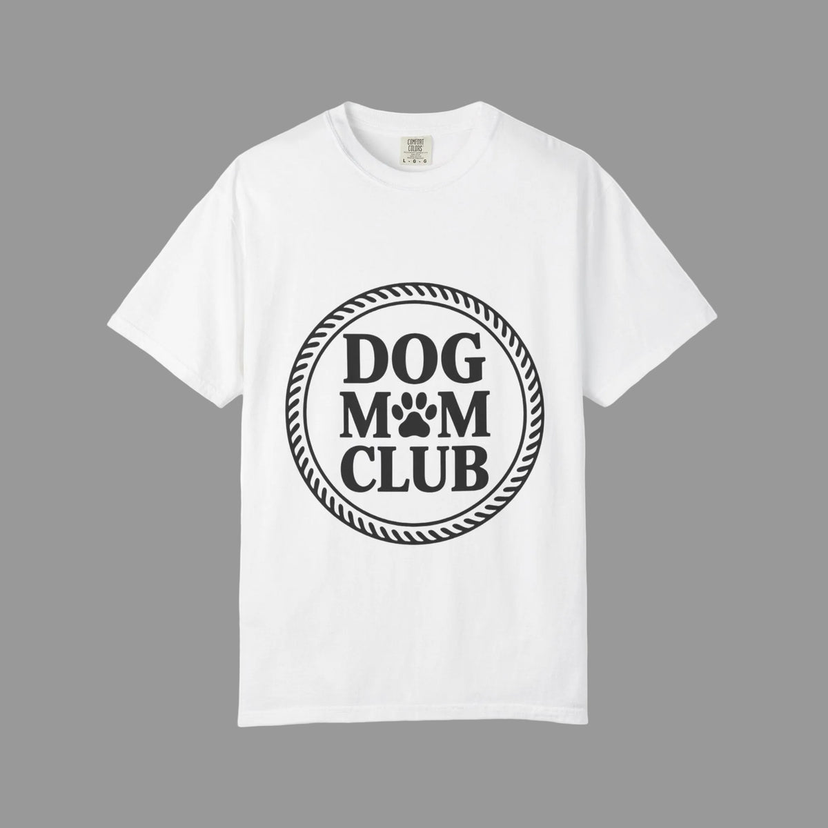 Dog Mom Club Badge Shirt, Vintage Stamp Dog Lover T-Shirt, Funny Dog Mom Gift, Minimalist Paw Print Tee