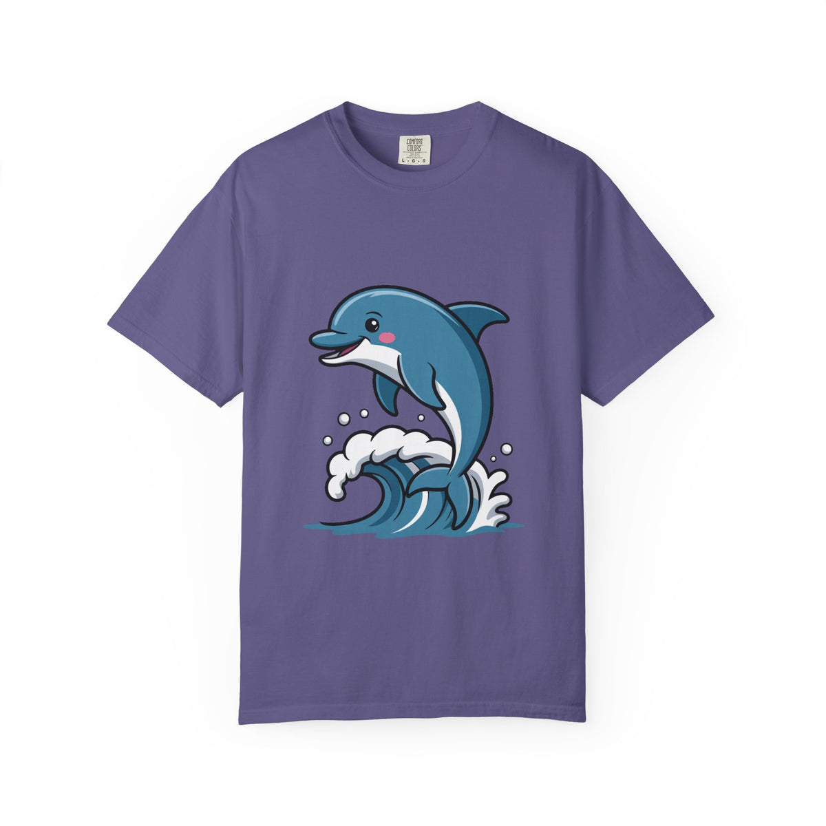 Cute Dolphin T-Shirt, Jumping Wave Dolphin Shirt, Ocean Lover Gift, Garment Dyed Unisex Tee, Beach Vacation Shirt