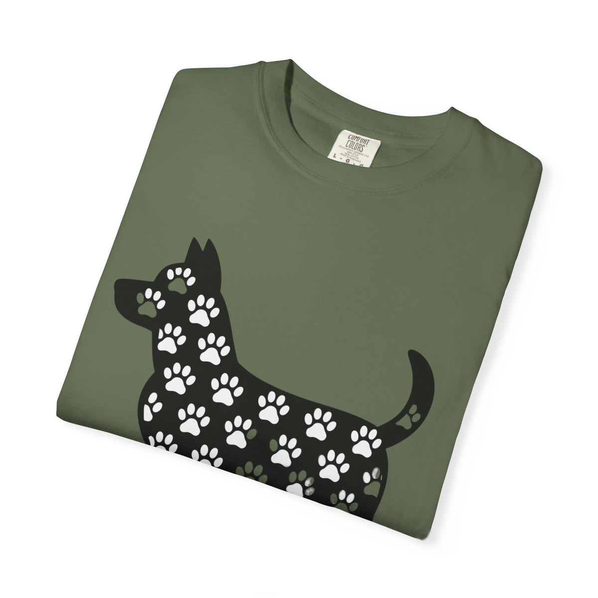 Puppy Love Dog Shirt, Cute Dog Silhouette T-Shirt, Paw Print Pattern Tee, Dog Lover Gift, Minimalist Dog Mom Shirt