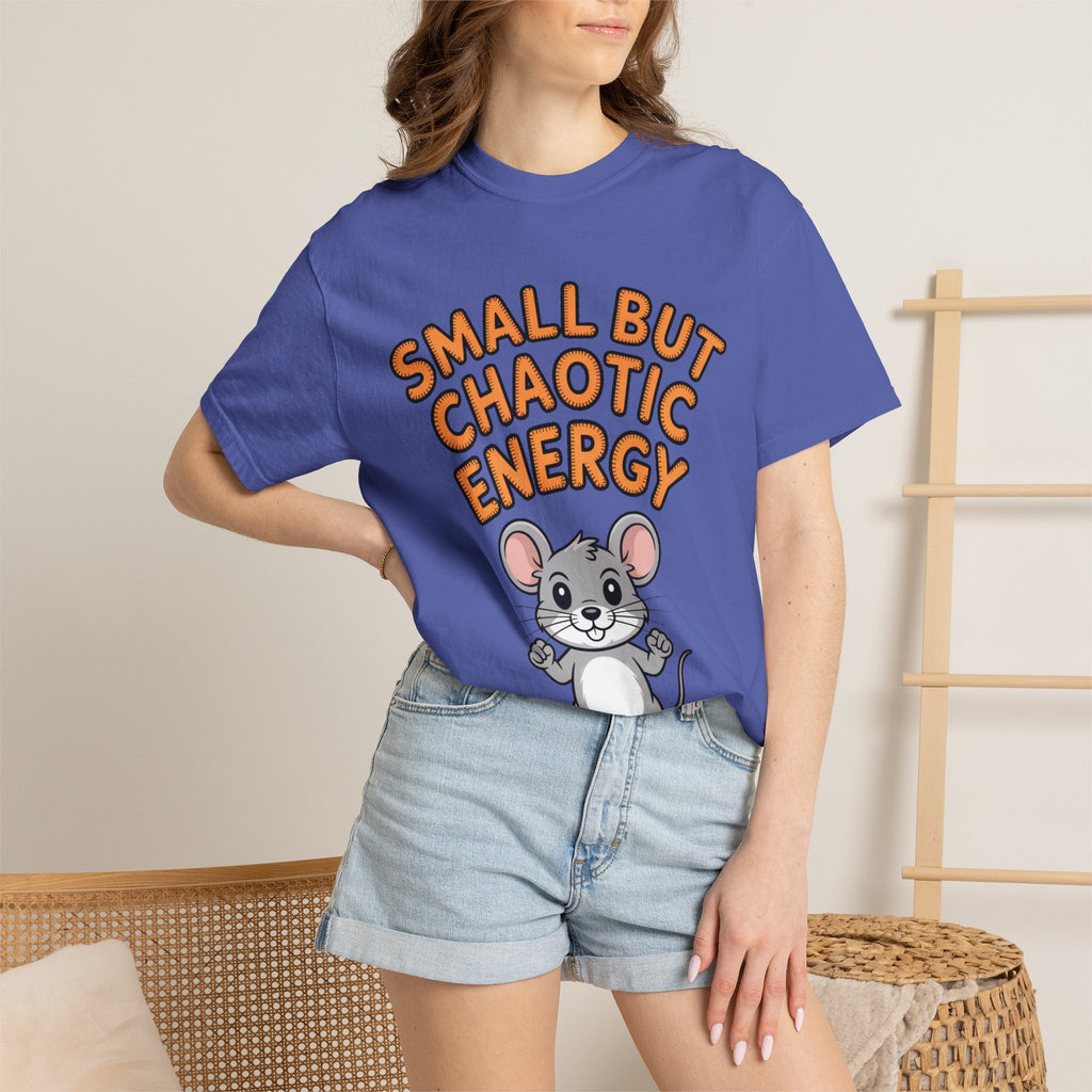 Small But Chaotic Energy Mouse Shirt, Funny Mouse T-Shirt, Cute Cartoon Animal Tee, Sarcastic Gift for Her
