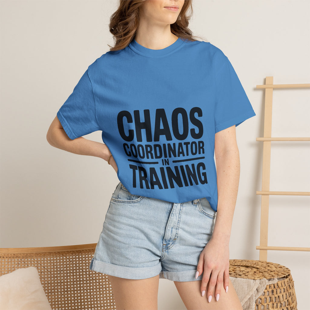 Chaos Coordinator In Training Shirt, Funny Bold Typography Tee, Sarcastic Mom Life T-Shirt, Gift for New Parents or Teachers
