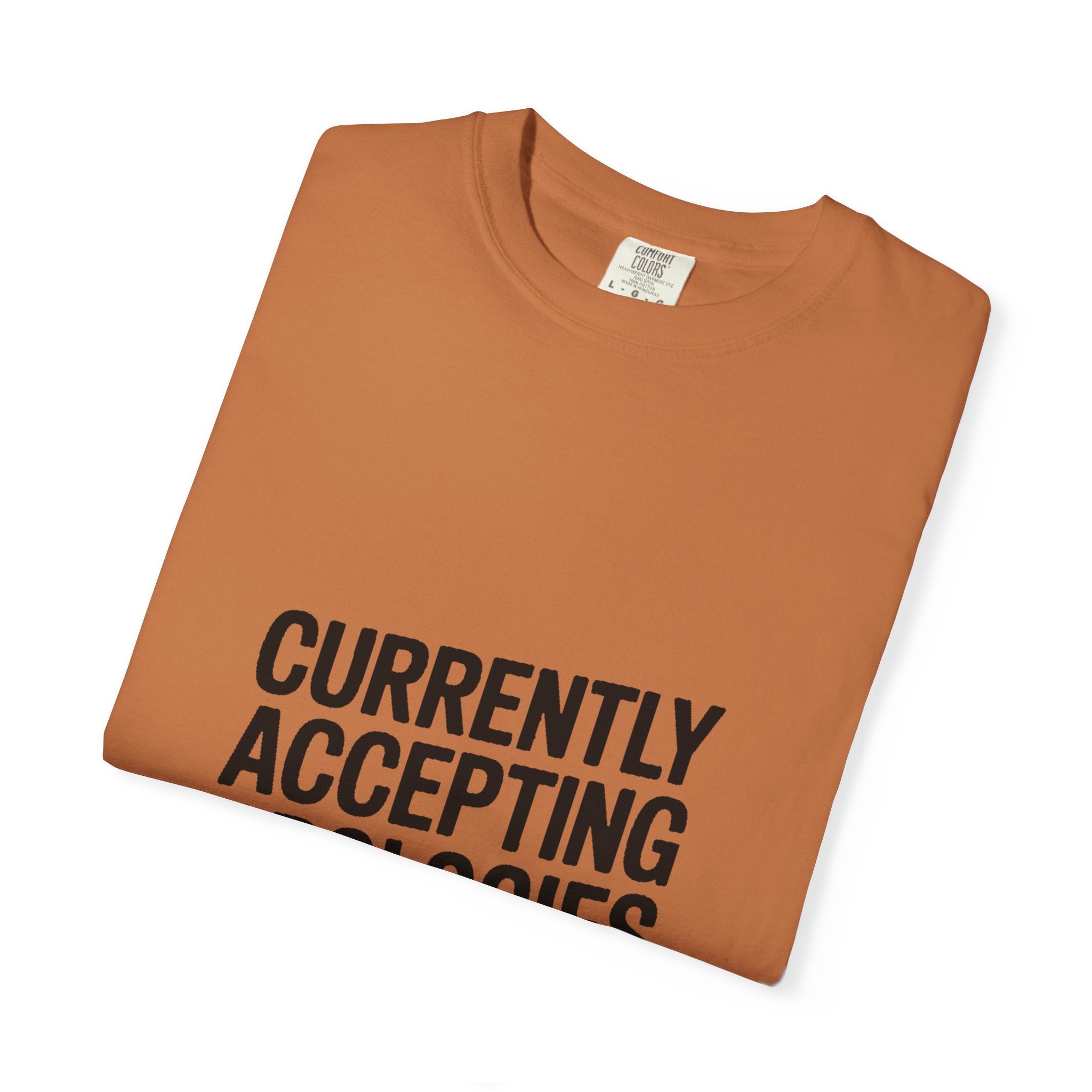 Currently Accepting Apologies And Wine Shirt, Funny Sarcastic T-Shirt, Wine Lover Gift, Bold Typography Tee for Women and Men