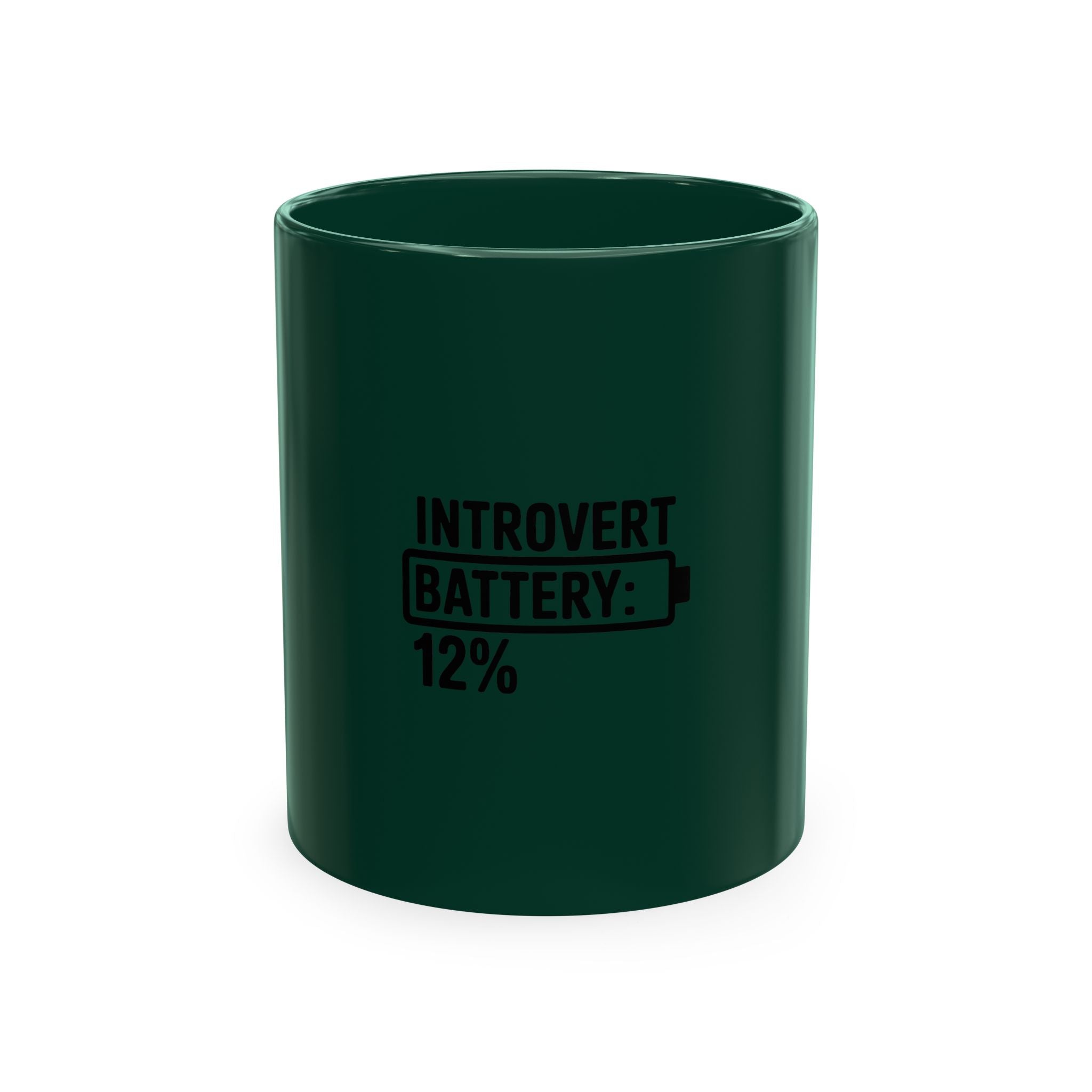 Introvert Battery Low Mug, Funny Introvert Coffee Mug, Social Battery 12% Ceramic Cup, Sarcastic Gift for Introverts