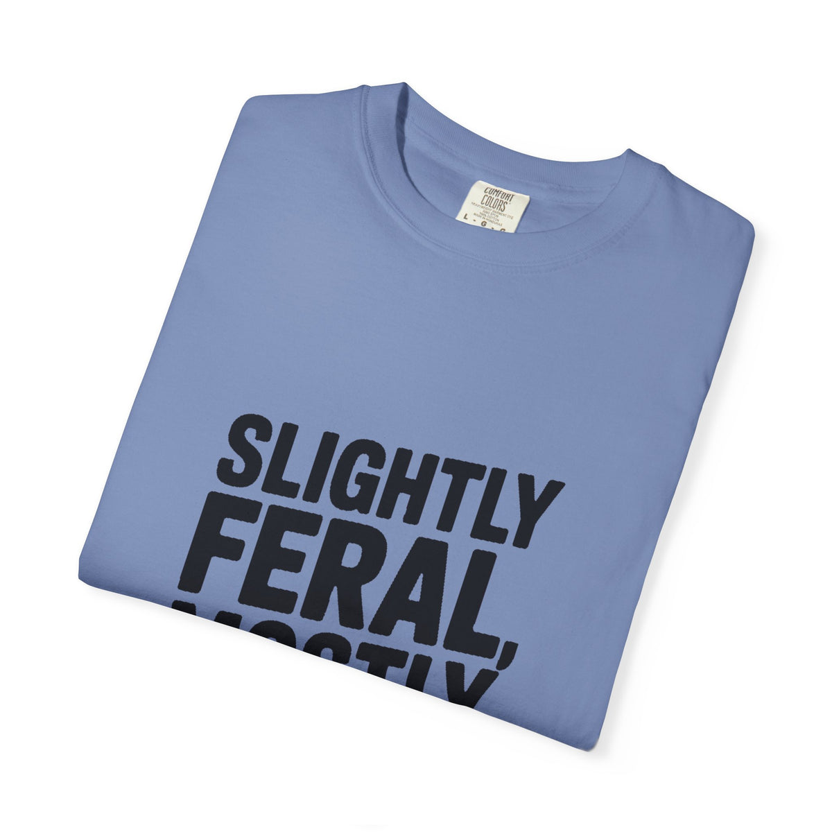 Slightly Feral Mostly Fine Shirt, Funny Sarcastic T-Shirt, Bold Minimalist Text Tee, Funny Gift for Friend