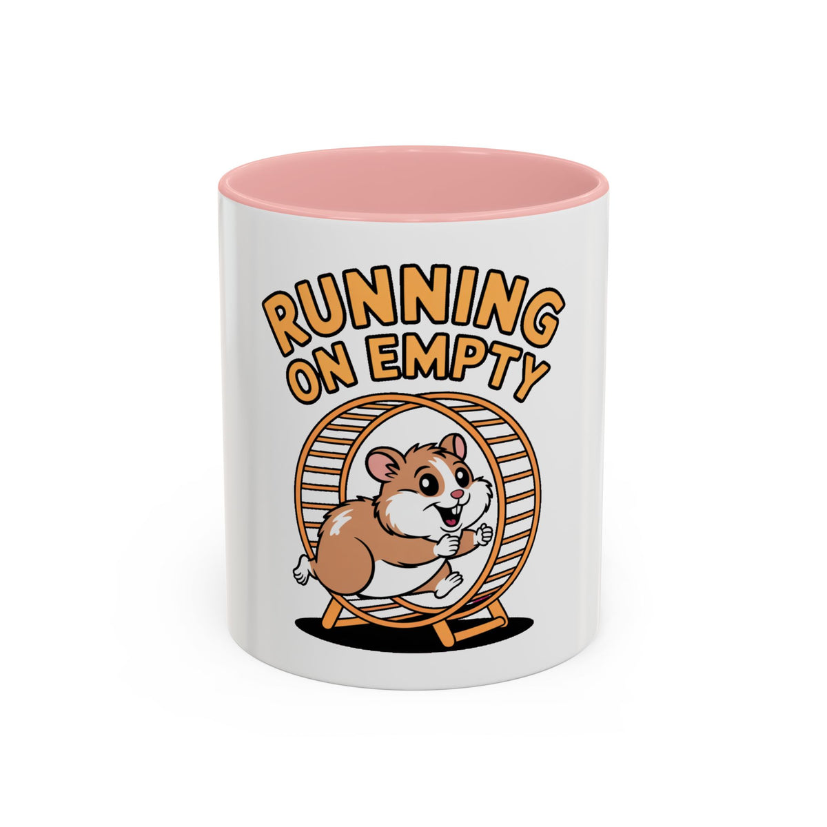 Running On Empty Hamster Mug, Funny Tired Hamster Coffee Cup, Cute Exhausted Wheel Runner Gift, Sarcastic Coffee Mug for Coworker