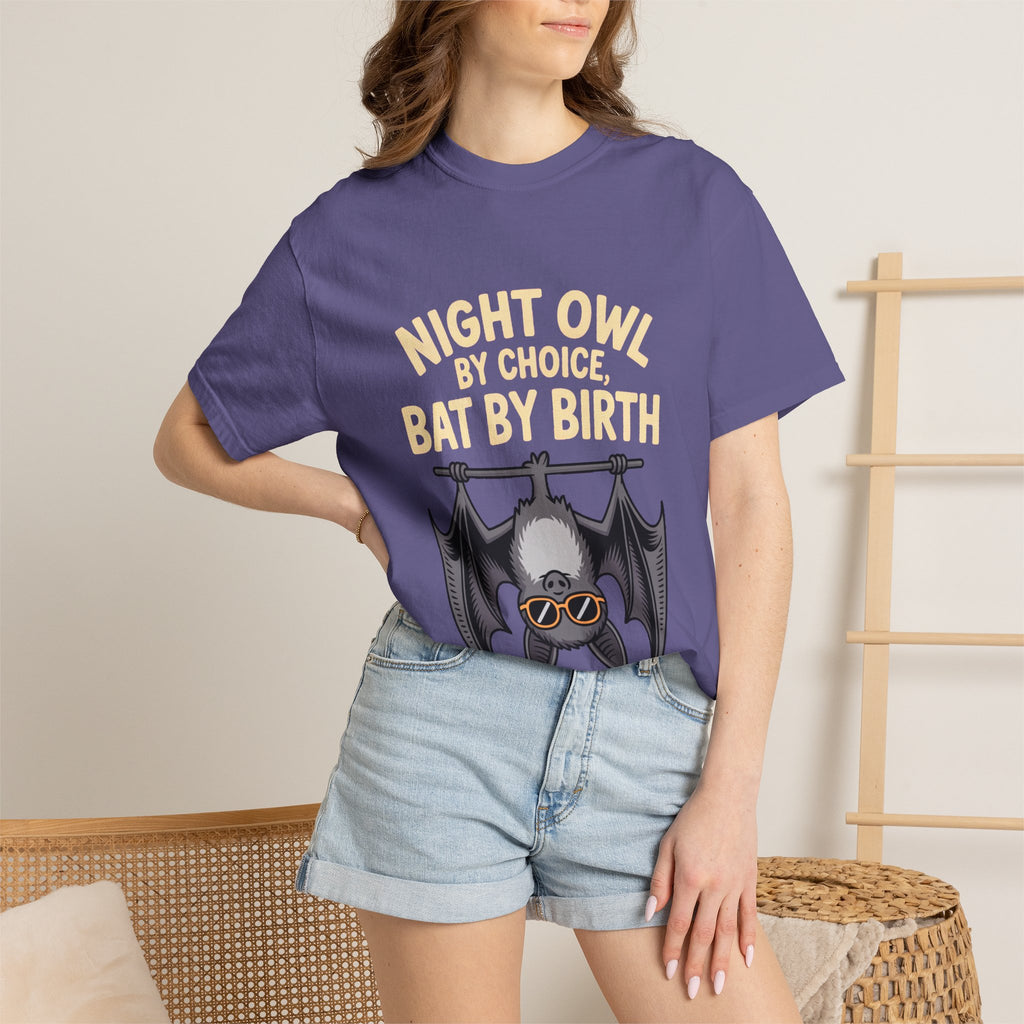Night Owl By Choice Bat Shirt, Funny Bat T-Shirt, Cute Bat Wearing Sunglasses Tee, Halloween Gift for Night Owls