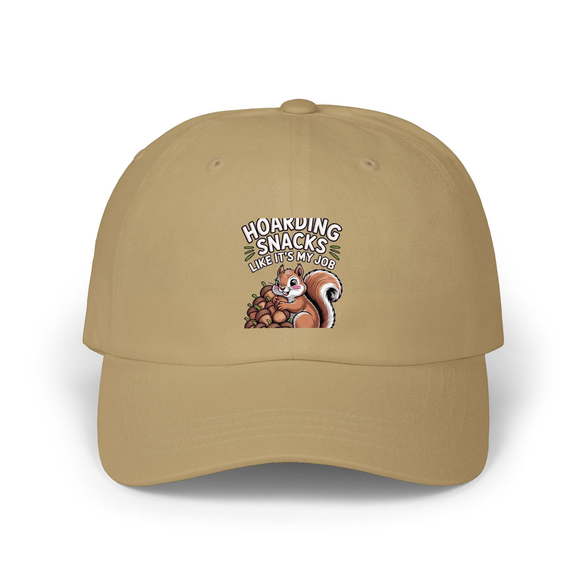 Funny Squirrel Dad Hat, Hoarding Snacks Embroidered Cap, Cute Acorn Squirrel Baseball Cap, Snack Lover Gift