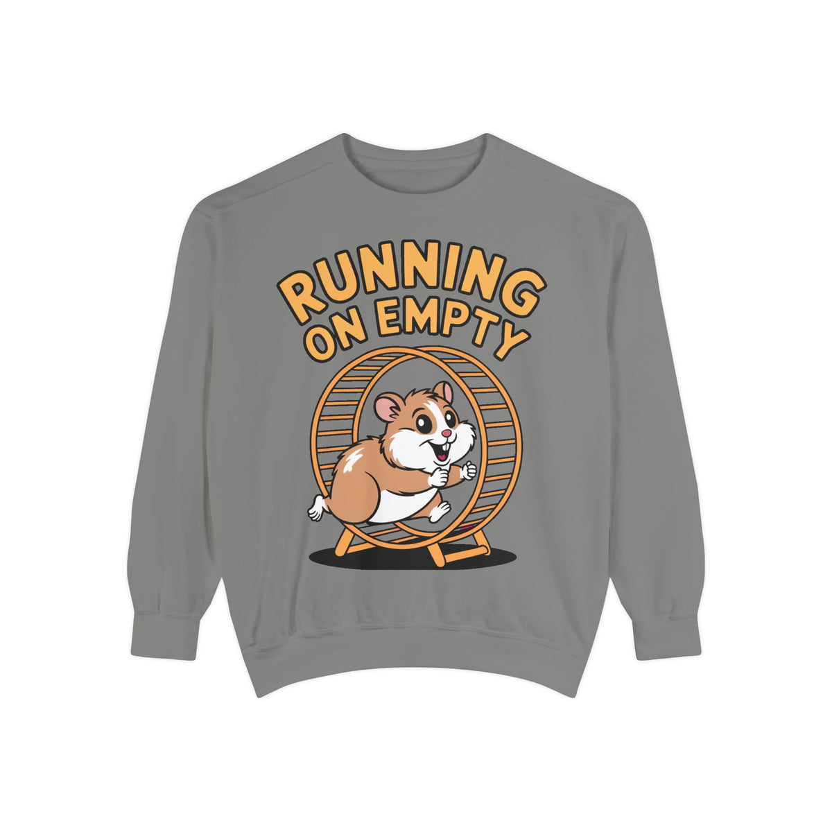 Running On Empty Hamster Sweatshirt, Funny Tired Hamster Crewneck, Cute Exhausted Wheel Shirt, Burnout Gift for Tired Mom Dad