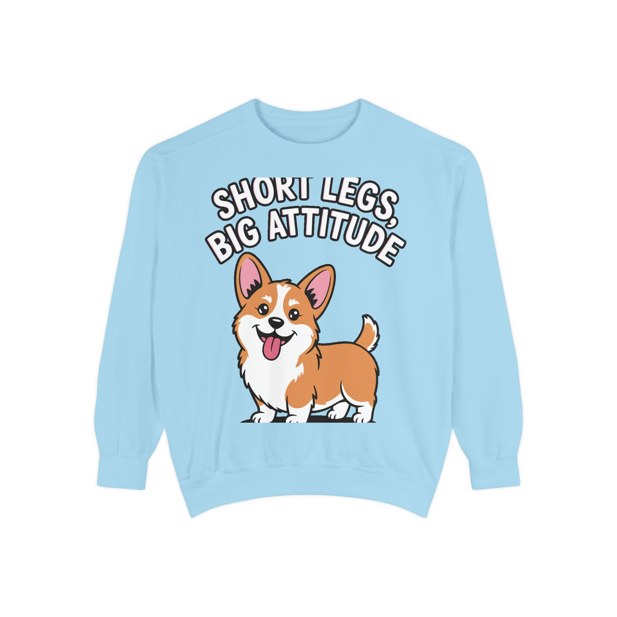 Short Legs Big Attitude Corgi Sweatshirt, Funny Corgi Crewneck, Cute Dog Lover Gift, Embroidered Patch Style Corgi Sweater