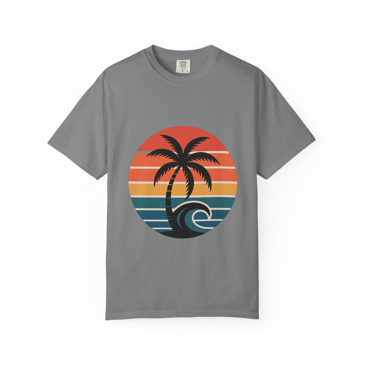 Salt Air Messy Hair Beach Shirt, Retro Sunset Badge T-Shirt, Vintage Palm Tree Wave Tee, Summer Vacation Gift