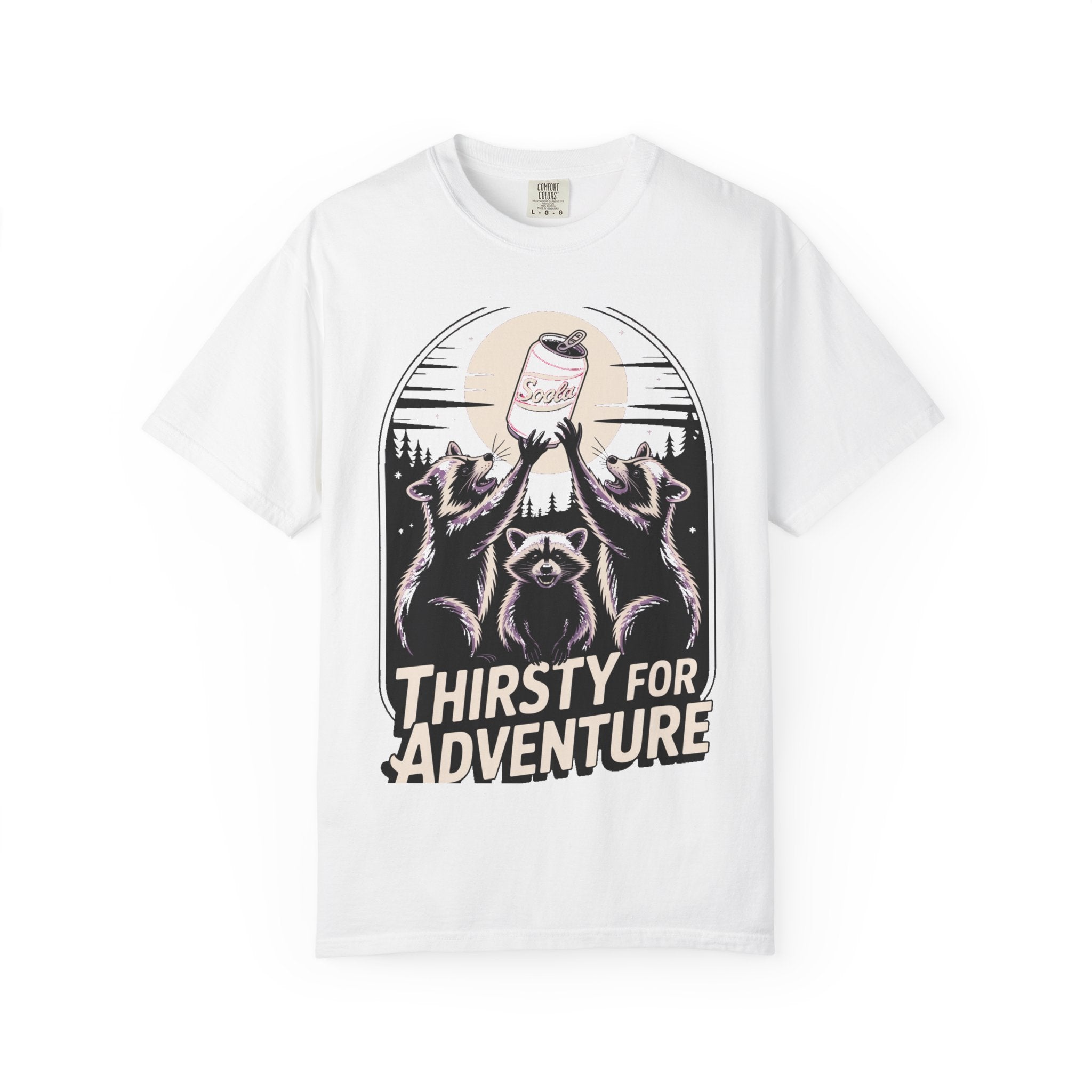 Thirsty For Adventure Raccoons Shirt, Funny Vintage Raccoon T-Shirt, Retro Soda Poster Tee, Camping Gift