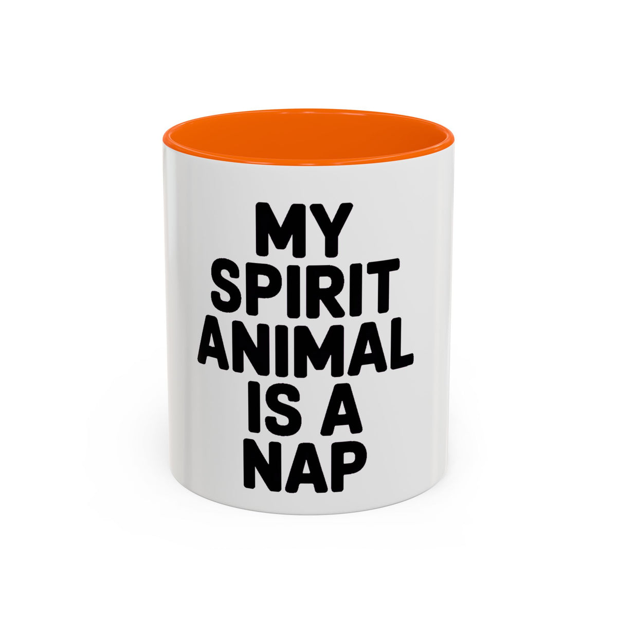 My Spirit Animal Is A Nap Mug, Funny Nap Lover Coffee Cup, Lazy Day Sarcastic Gift, Bold Typography Accent Mug for Coffee or Tea