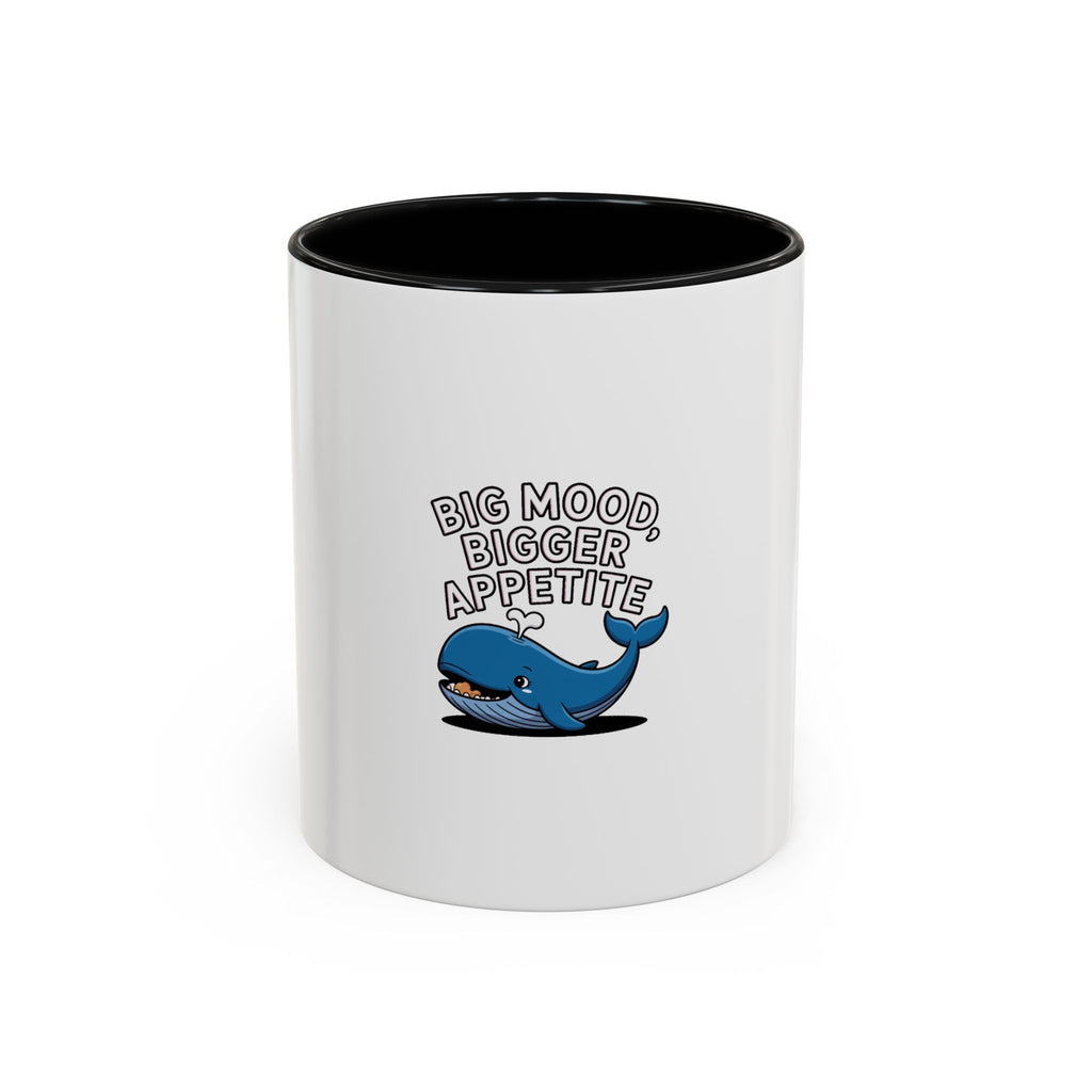 Whale Big Mood Mug, Funny Snack Lover Coffee Mug, Cute Whale Ceramic Mug, Big Appetite Gift, Foodie Coffee Cup