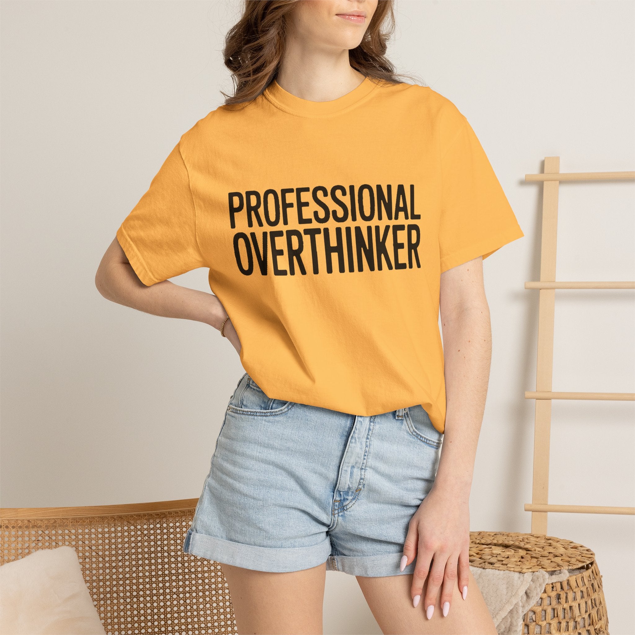 Professional Overthinker Shirt, Funny Sarcastic T-Shirt, Bold Typography Tee, Anxiety Humor Shirt, Gift for Overthinkers