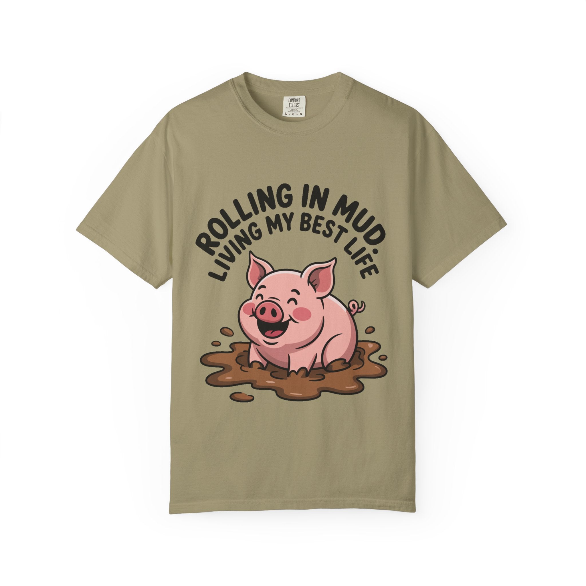 Living My Best Life Pig Shirt, Funny Pig Lover T-Shirt, Rolling In Mud Farm Animal Tee, Cute Pig Graphic Gift