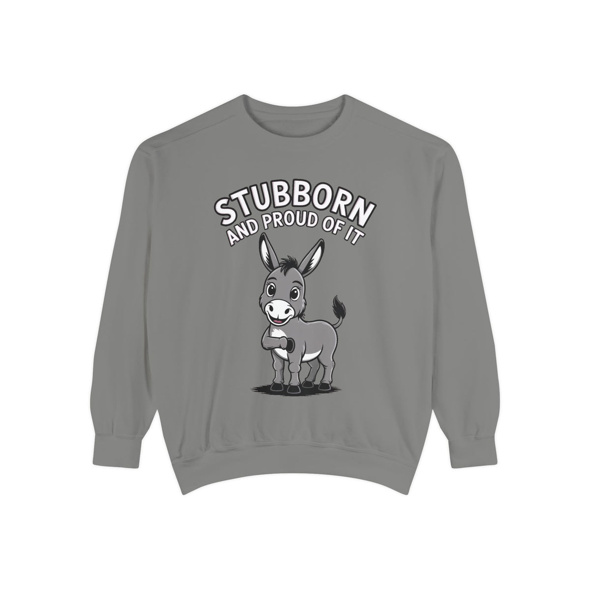 Stubborn Donkey Sweatshirt, Funny Donkey Crewneck, Stubborn And Proud Of It Shirt, Cute Farm Animal Gift, Embroidered Style Sweater