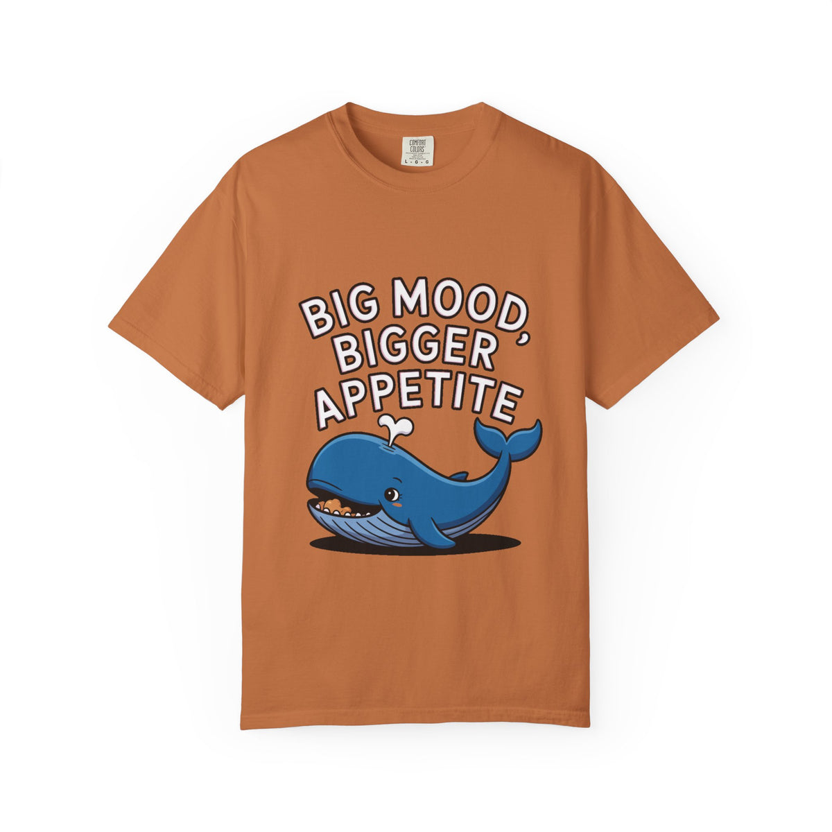 Funny Whale Shirt, Big Mood Bigger Appetite T-Shirt, Cute Snack Lover Tee, Foodie Gift for Whale Lovers