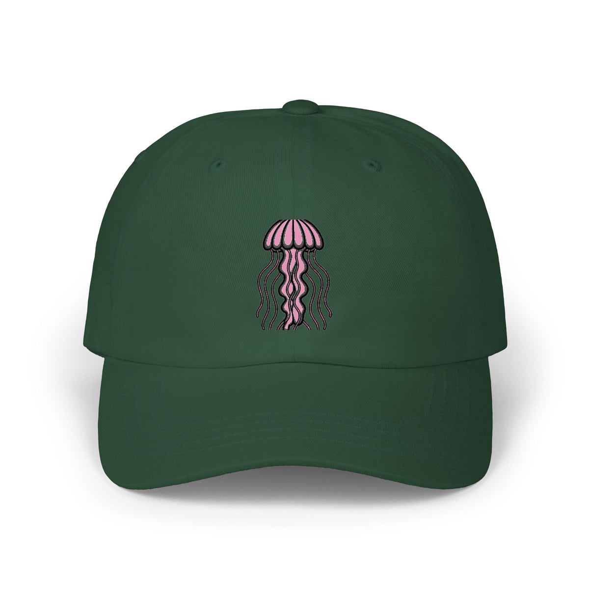 Glowing Jellyfish Dad Hat, Cute Cartoon Jellyfish Embroidered Cap, Ocean Lover Gift, Unstructured Baseball Cap for Beach Days