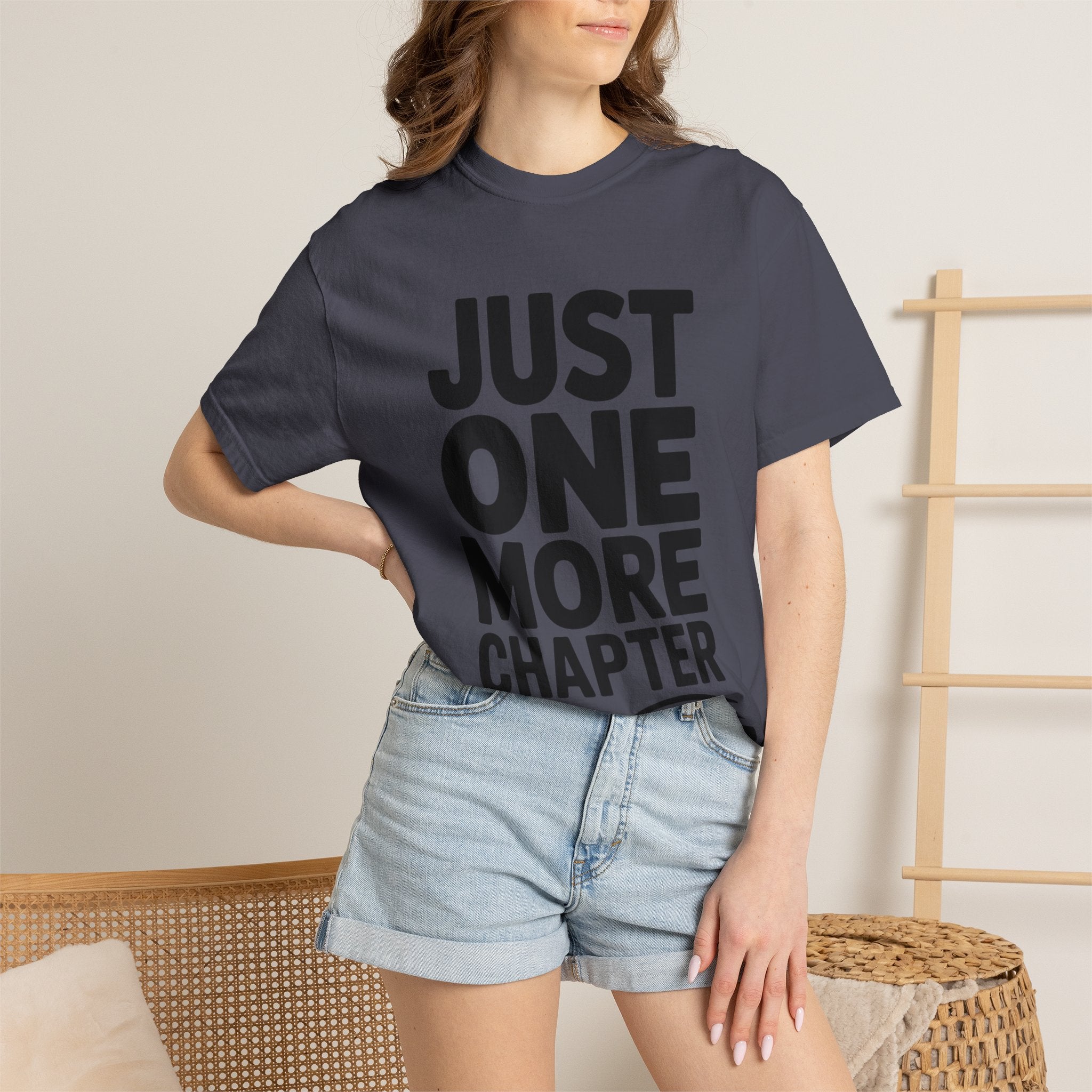 Just One More Chapter Shirt, Funny Book Lover T-Shirt, Bookworm Gift, Reading Addict Tee, Minimalist Typography Bookish Shirt
