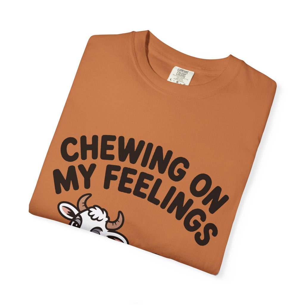 Chewing On My Feelings Cow Shirt, Funny Cow T-Shirt, Cute Cartoon Cow Tee, Sarcastic Farm Animal Gift, Mental Health Humor Shirt