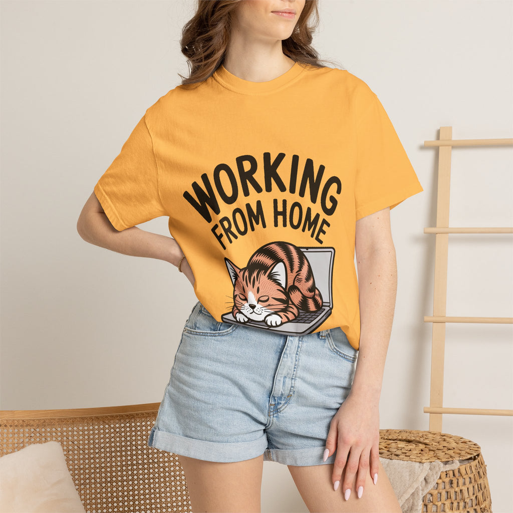 Working From Home Cat Shirt, Funny Cat Lover T-Shirt, Cute Cat Keyboard Tee, Remote Work Gift, WFH Cat Lover Graphic Shirt