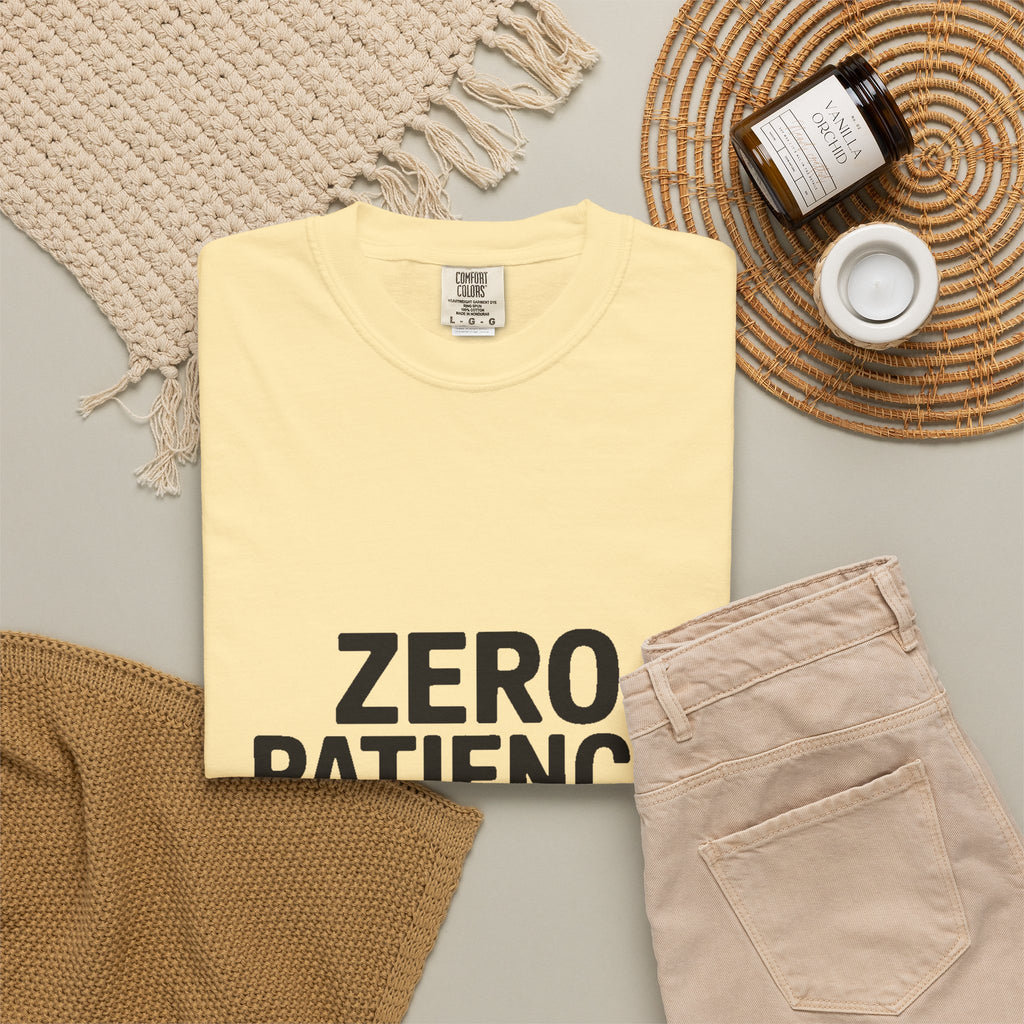 Zero Patience Infinite Sarcasm Shirt, Funny Sarcastic T-Shirt, Bold Typography Tee, Sarcasm Gift for Men Women, Snarky Quote Shirt