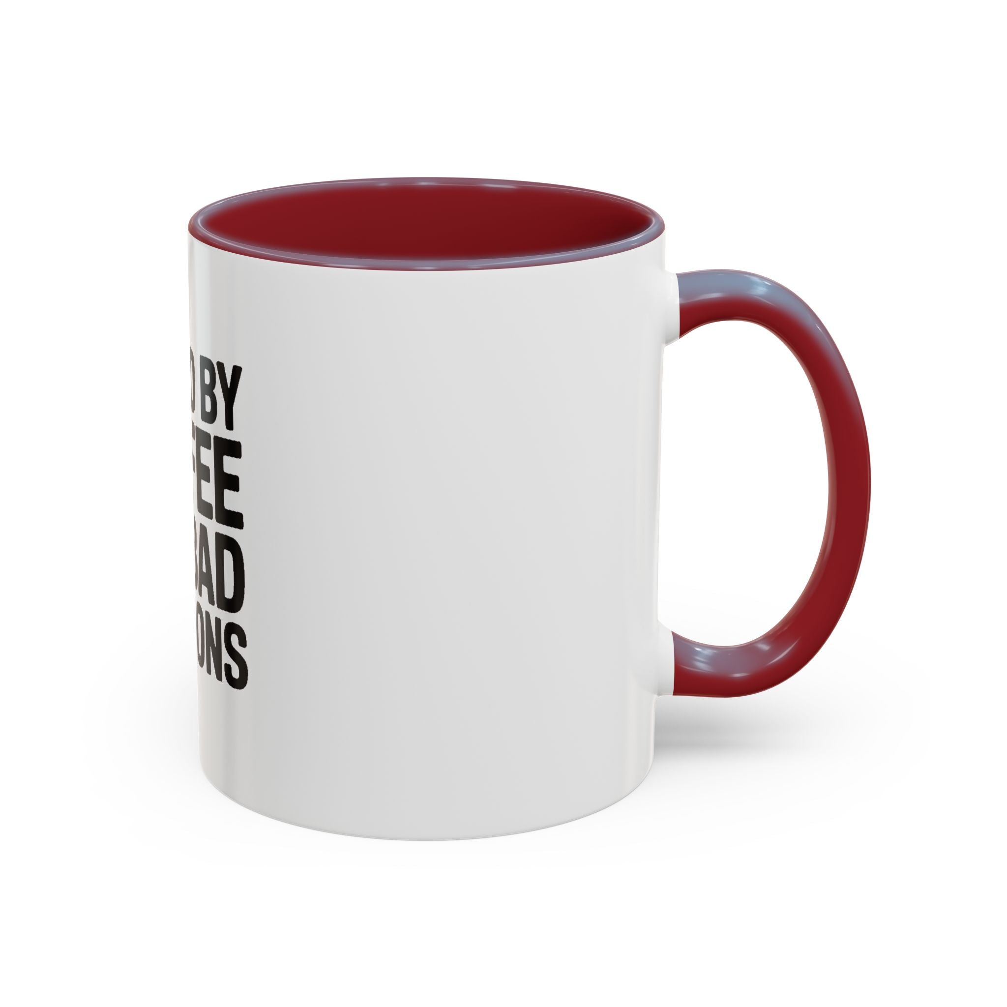 Fueled By Coffee And Bad Decisions Mug, Funny Sarcastic Coffee Cup, Bold Typography Mug, Coworker Gift, Sarcastic Coffee Lover Gift