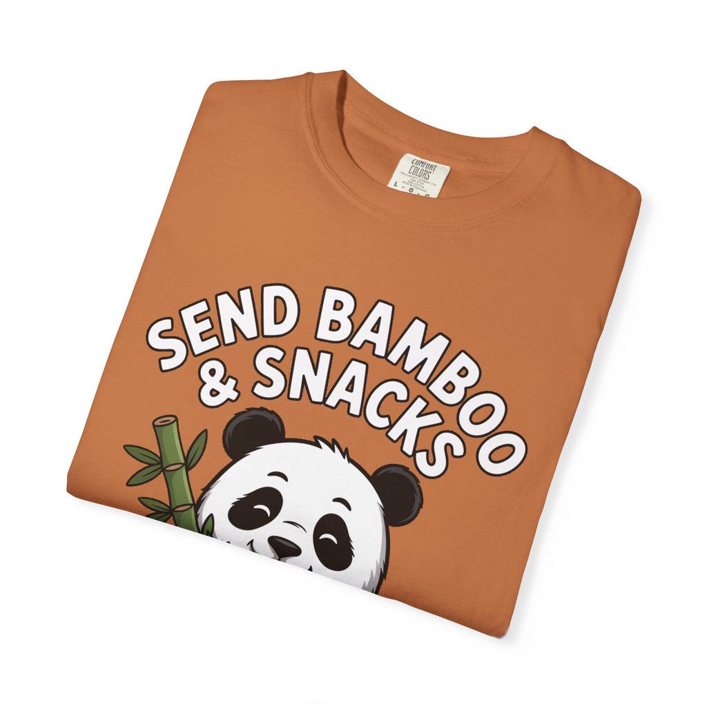 Send Bamboo Panda Shirt, Funny Panda T-Shirt, Cute Bamboo Snacks Tee, Panda Lover Gift, Cartoon Panda Graphic Shirt