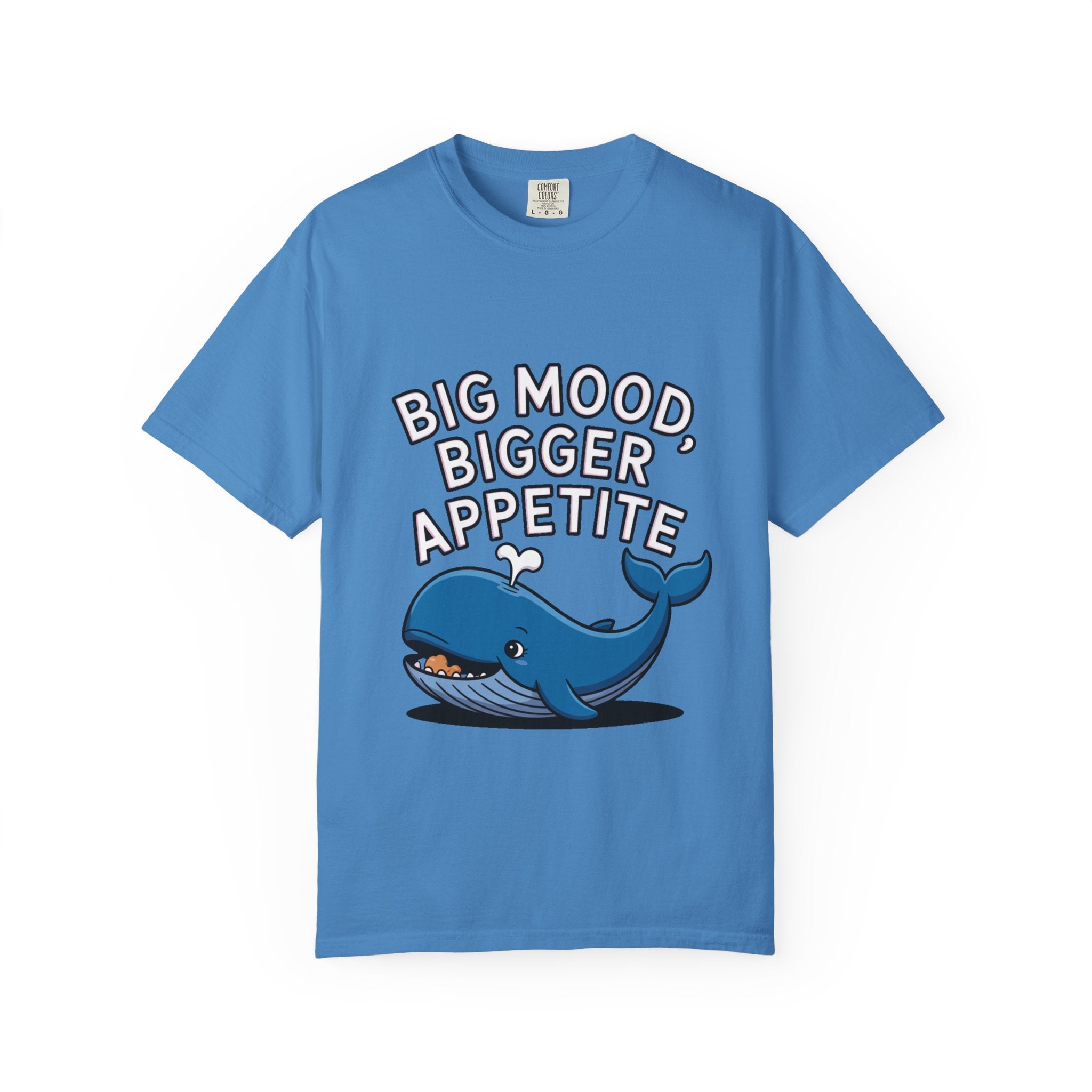 Funny Whale Shirt, Big Mood Bigger Appetite T-Shirt, Cute Snack Lover Tee, Foodie Gift for Whale Lovers