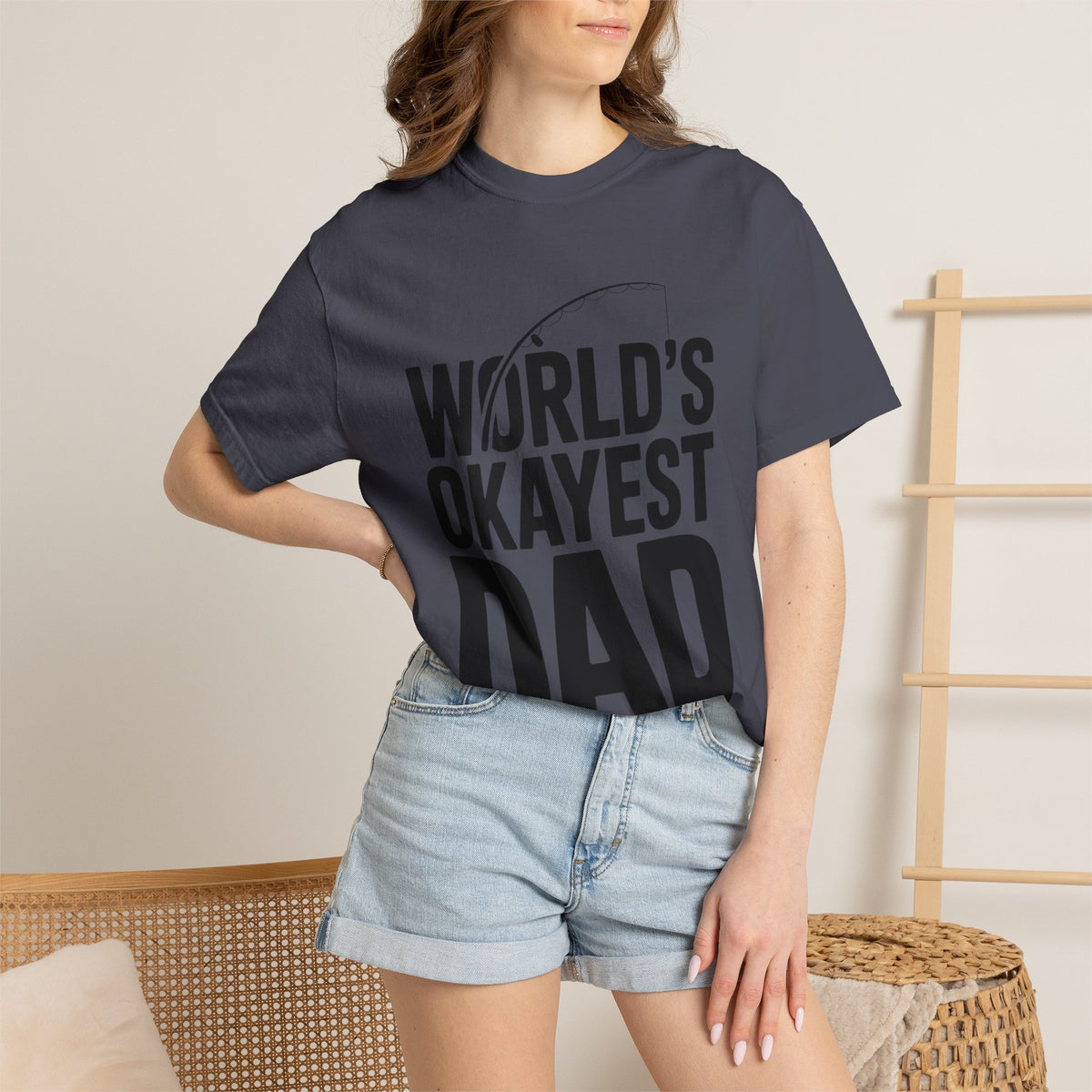 World's Okayest Dad Shirt, Funny Fishing Dad T-Shirt, Fathers Day Gift, Funny Dad Gift From Kids, Sarcastic Dad Tee