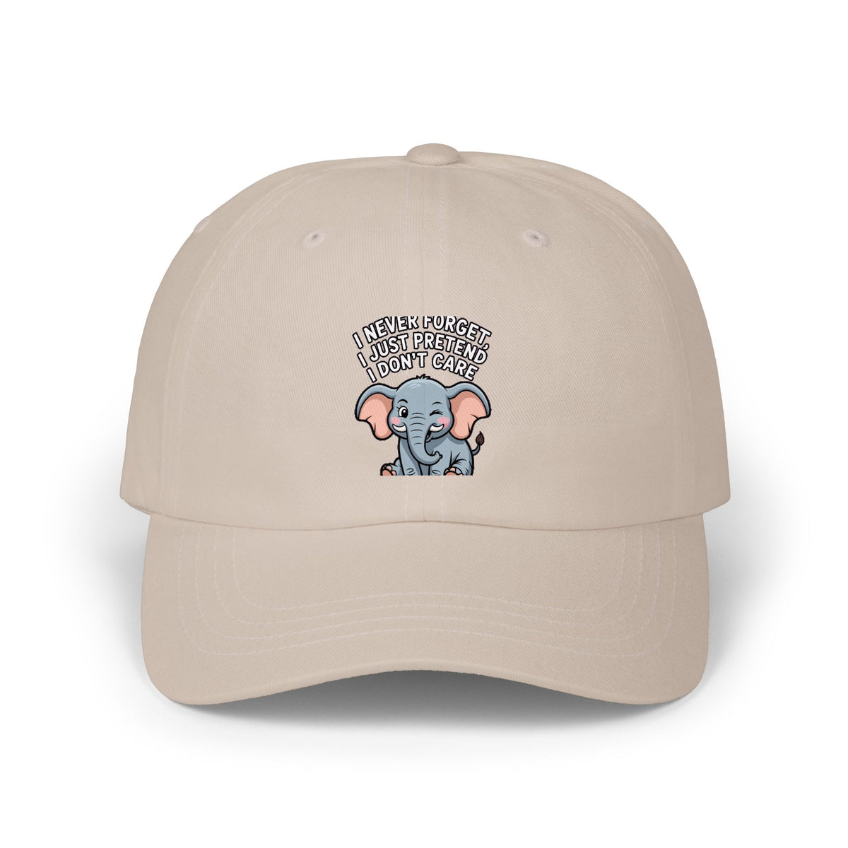 Elephant Never Forget Dad Hat, Funny Elephant Embroidered Cap, I Never Forget I Just Pretend I Don't Care Hat, Sarcastic Gift