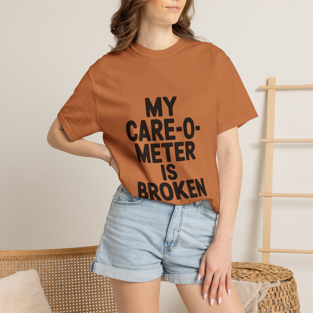 My Care-O-Meter Is Broken Shirt, Funny Sarcastic T-Shirt, Bold Typography Tee, Sarcastic Gift for Him Her, Deadpan Humor Shirt