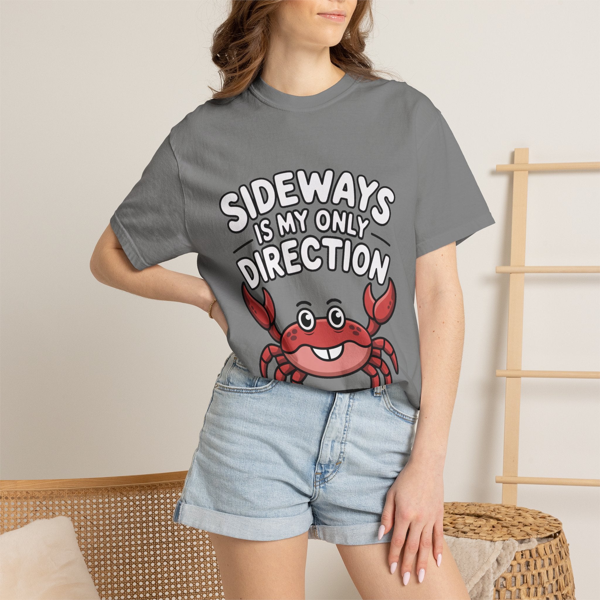Funny Crab Shirt, Sideways Is My Only Direction T-Shirt, Cute Beach Crab Tee, Funny Ocean Animal Gift