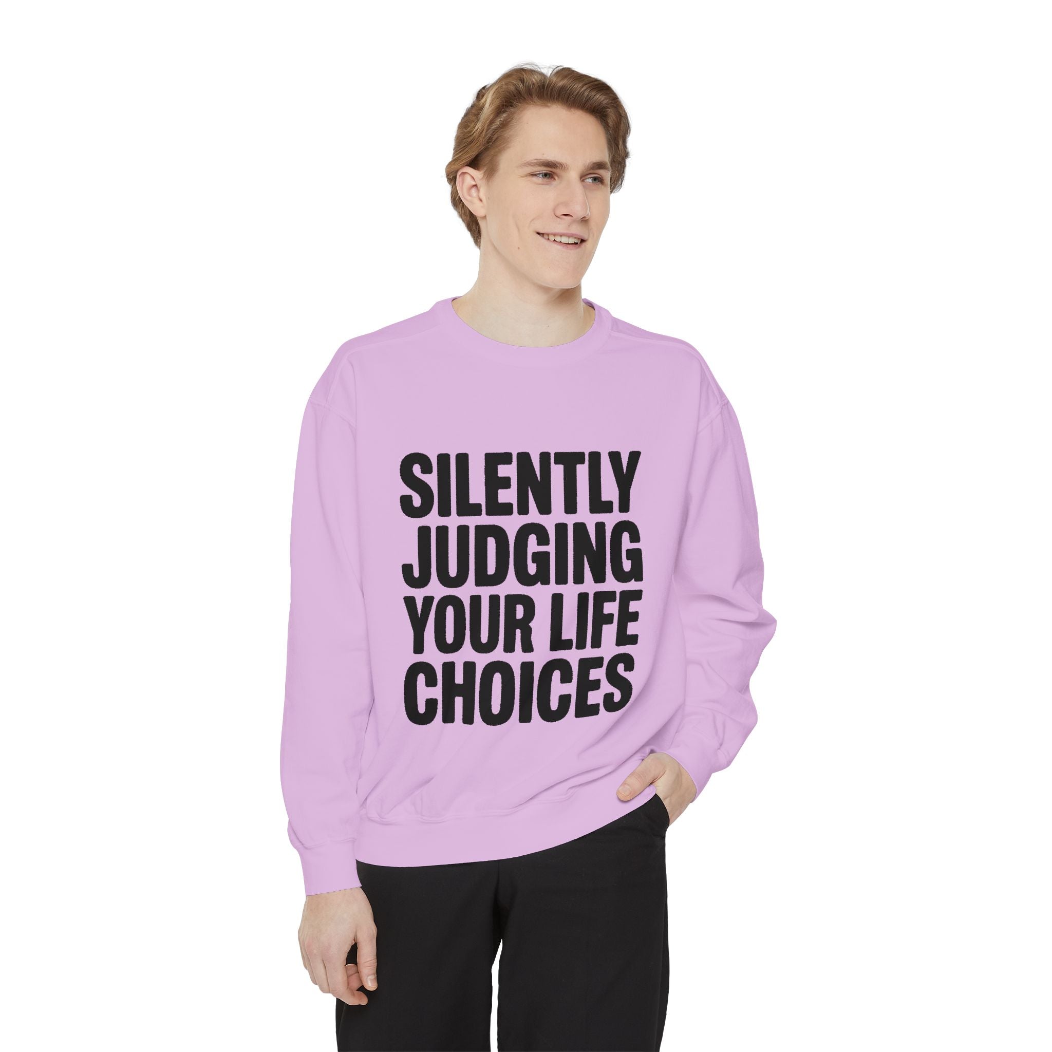 Silently Judging Your Life Choices Sweatshirt, Funny Sarcastic Crewneck, Embroidered Patch Style Sweatshirt, Snarky Gift