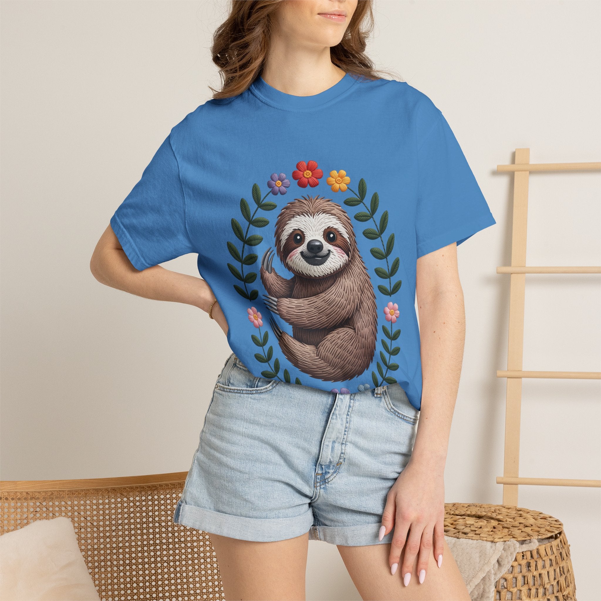 Floral Sloth T-Shirt