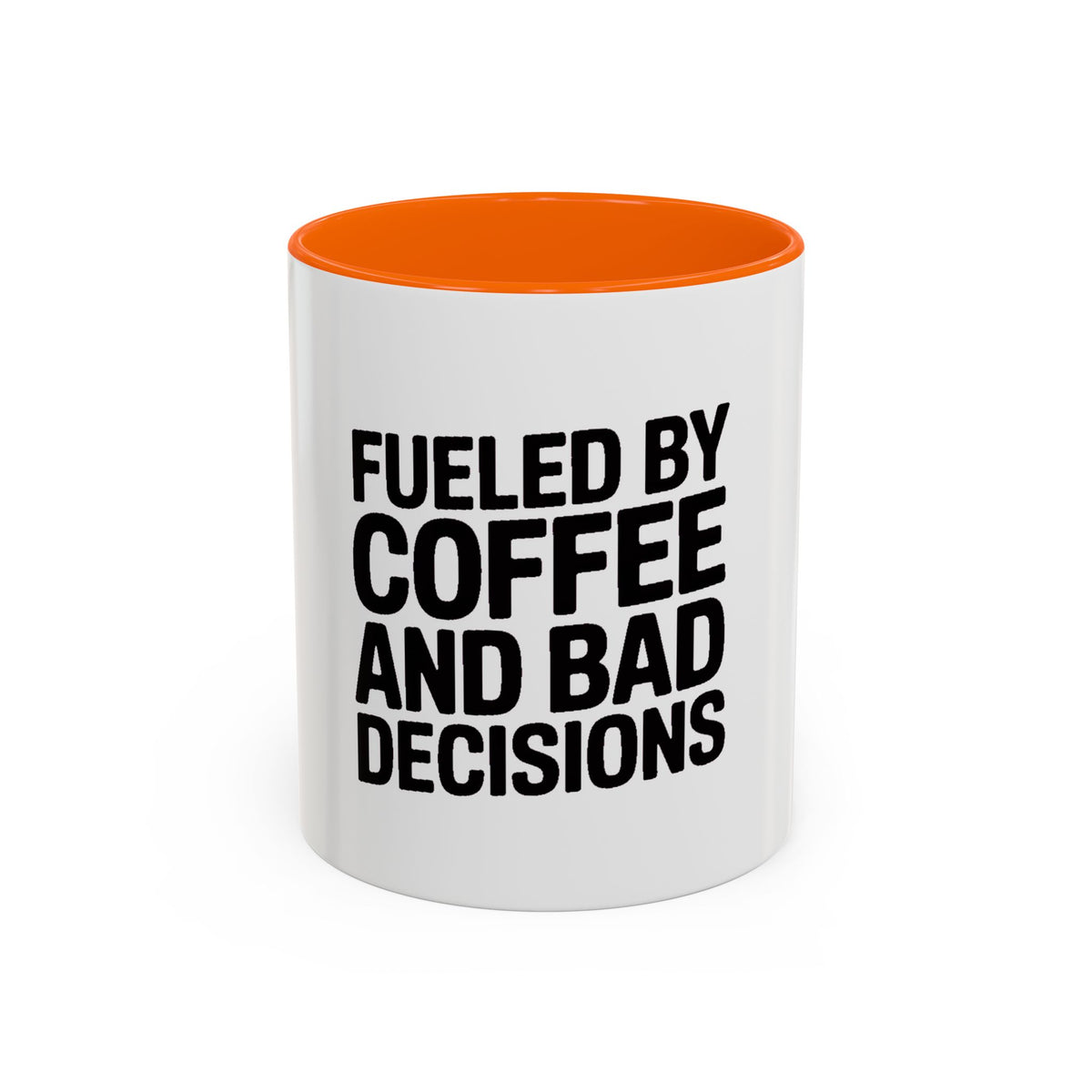 Fueled By Coffee And Bad Decisions Mug, Funny Sarcastic Coffee Cup, Bold Typography Mug, Coworker Gift, Sarcastic Coffee Lover Gift