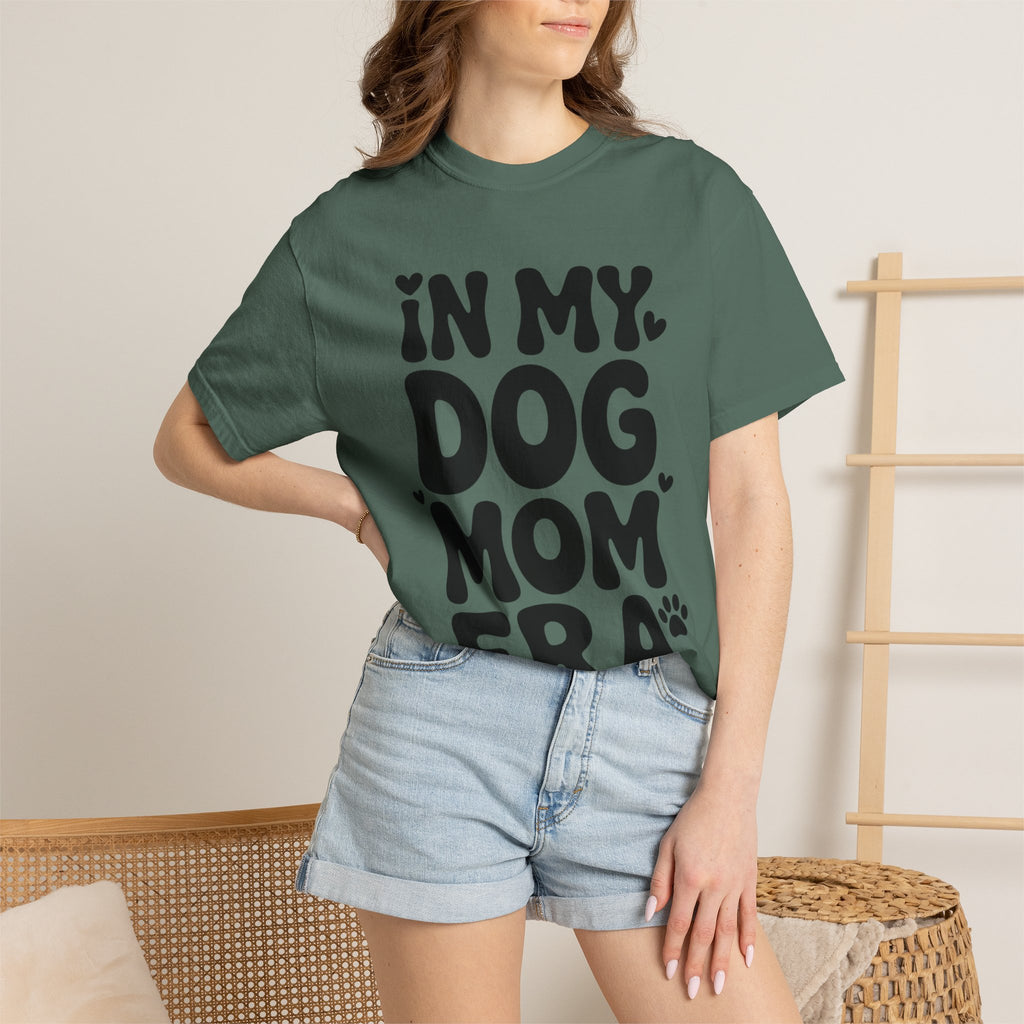 In My Dog Mom Era Shirt, Trendy Dog Mom T-Shirt, Funny Dog Lover Gift, Bold Typography Tee for Women, Cute Paw Print Heart Shirt
