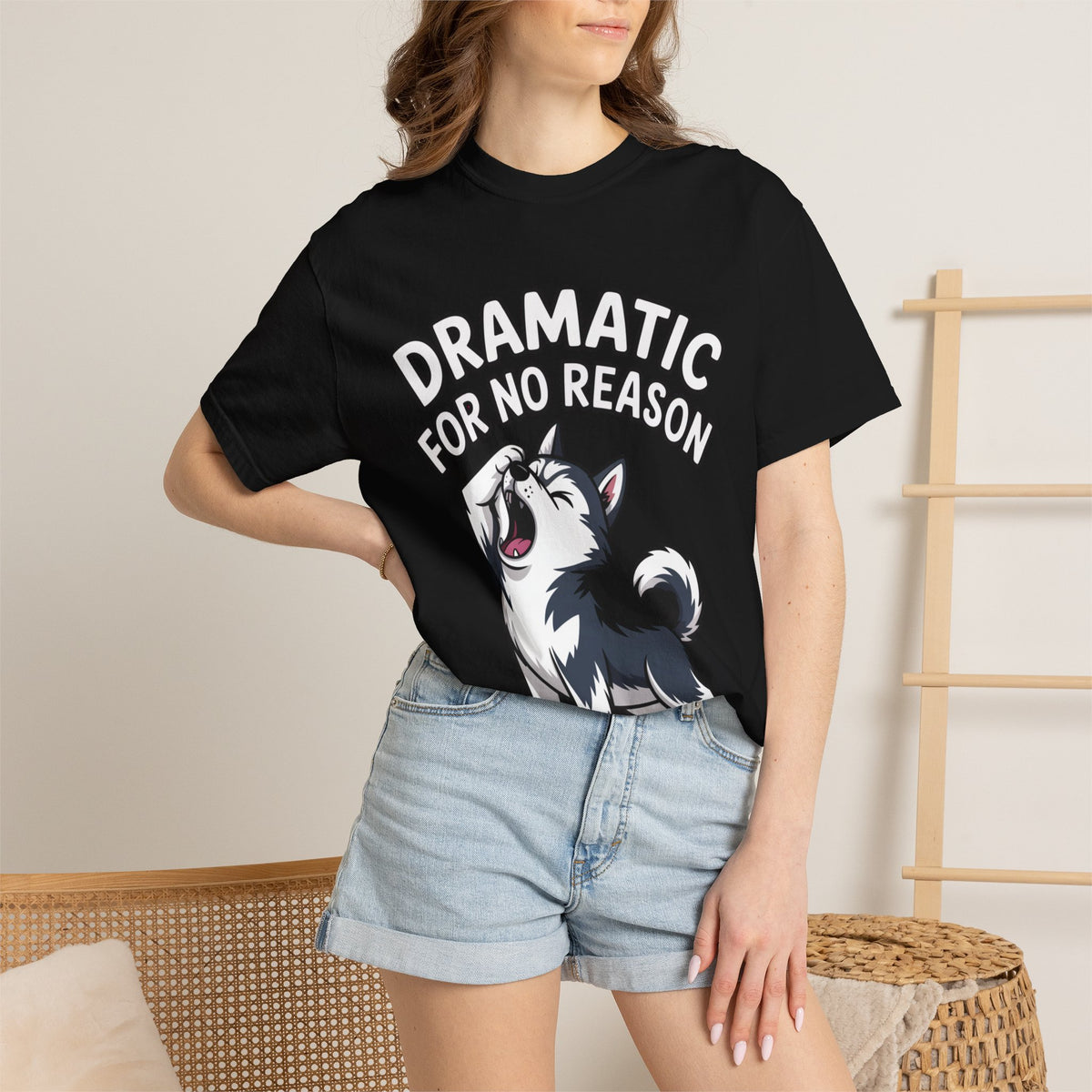 Dramatic Husky Shirt, Funny Dog Lover T-Shirt, Cute Husky Meme Tee, Dramatic For No Reason Gift Shirt